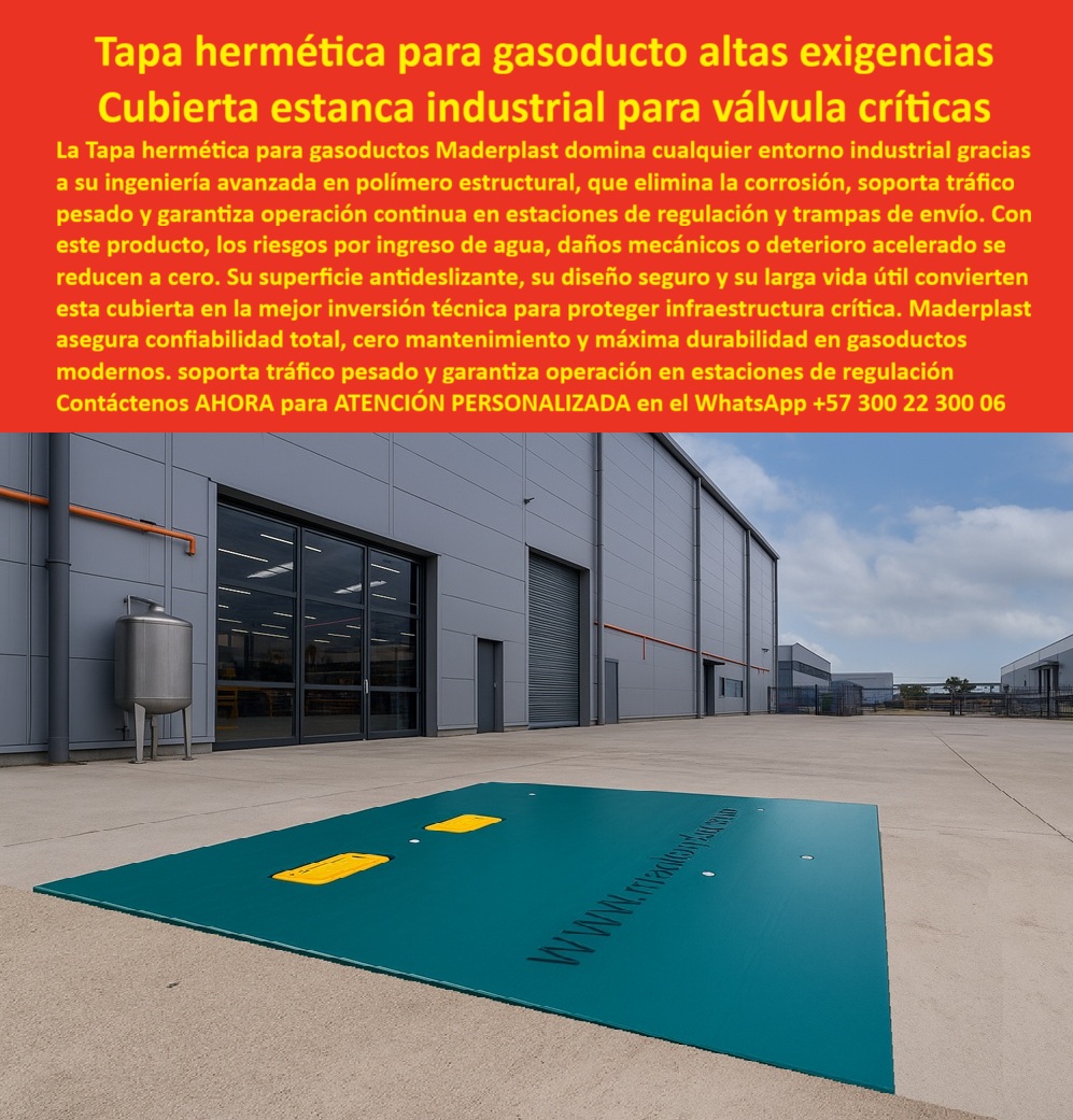 Tapa Hermética Gasoductos Cubierta Válvula Gasoducto Maderplast 0 Tapa Estanca Trampas de Envío y Cajas de Válvulas de Gas Cubierta hermética industrial de alta resistencia para gasoductos y estaciones de regulación antideslizante segura y libre