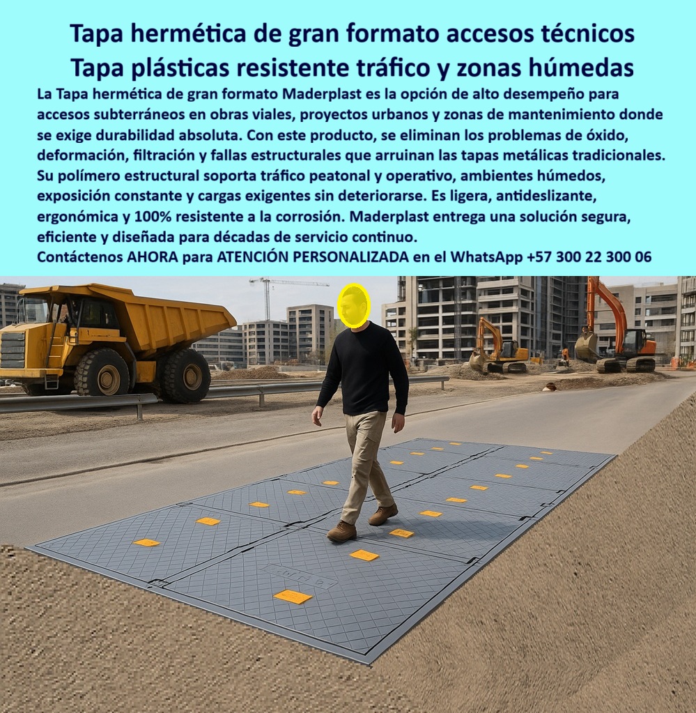 Tapa Hermética de Gran Formato para Cuartos Técnicos Maderplast 0 Tapa Plástica de Gran Formato Accesos Técnicos Subterráneos Tapa de mantenimiento fabricada en polímero estructu00
