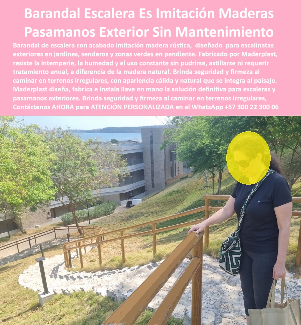 Barandales Escaleras Arquitectónicas Pasamanos Escalinatas Maderplast Barandal Escalera Plástico Resistente Intemperie Duradero Baranda Seguridad Escalera Inoxidable Sin Reclamos Embarandados Escaleras Exteriores Anticorrosivos Fácil Instalar