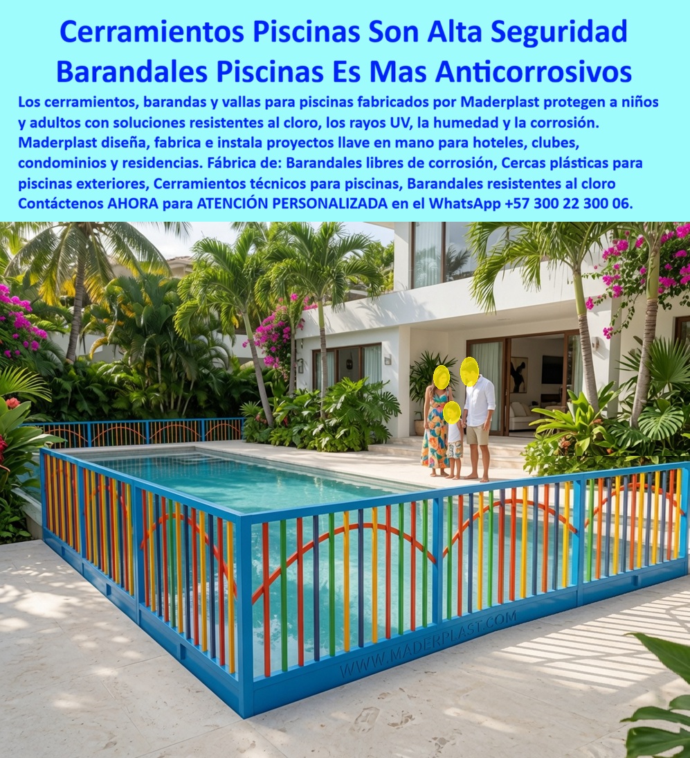 Cerramiento De Piscinas Normalizado 1209 Vallado Seguridad Maderplast Cerramientos Técnico Seguridad Piscinas Alta Resistencia UV Postes Cerramientos Sin Corrosión Ni Pudrición Barandales Normalizados Piscinas Anticorrosivos Sin Mantenimiento