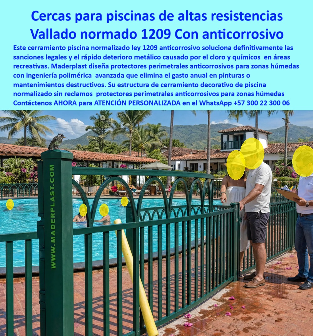 Cerramiento De Piscinas Normalizado 1209 Vallado Seguridad Maderplast Protectores perimetrales anticorrosivos zonas húmedas Cerramiento Piscina Normalizado Ley 1209 Anticorrosivo Cerramiento Decorativo Piscina Normalizado Sin Reclamos Valla