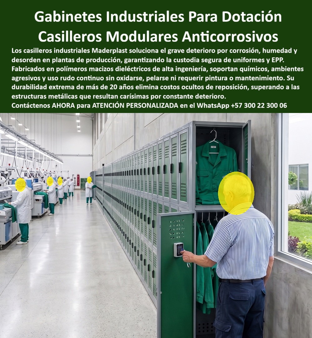 Gabinete De Pared Armario Colgado Casillero Mural Mueble Flotante Maderplast Locker Empotrable Con Puertas Acrílicas Elementos EPP Armario aéreo dieléctrico evita corrosión garantizando durabilidad Locker De Pared Con Puerta Transparente