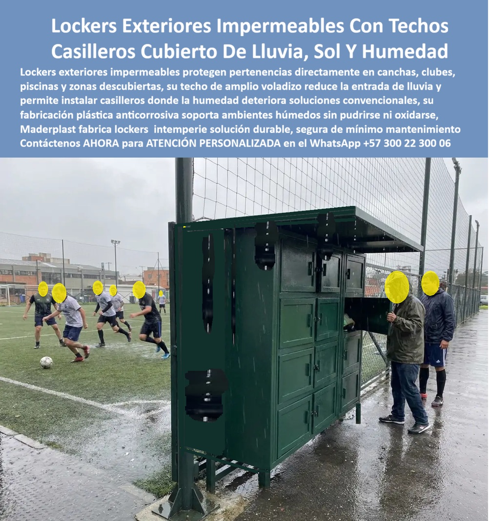 Lockers Exteriores Impermeable A Lluvia Y Sol Casilleros exterior Maderplast Muebles exterior con techo resistentes al agua locker Ambientes Exteriores Y Zonas Húmedas Lockers Exteriores Con Techo Impermeable Resistentes A Lluvia Y Sol