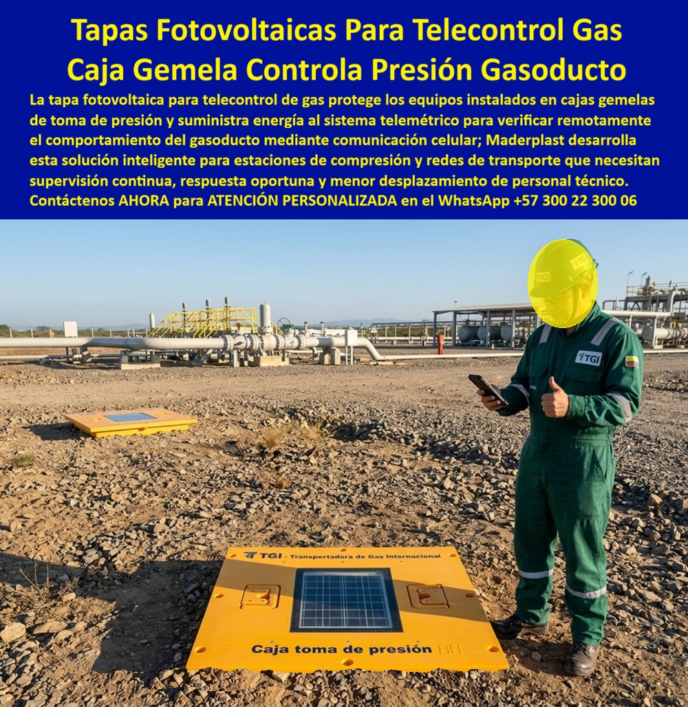 Caja De Registro Gas Inteligente Tapa Caja Telemetría Maderplast Tapa Fotovoltaica Telecontrol De Estaciones De Gas Caja Gemela Presión Gasoducto Transporte Internacional Caja Presión Gas Estación Compresión Verificación Celular Arqueta Gas