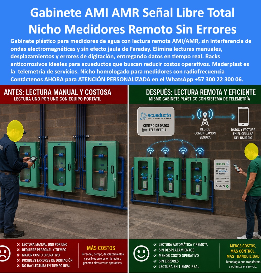 Cajas Telemetría Racks Servicios Gabinete Telemétrico Homologado Maderplast Gabinete AMI AMR Medidor Agua Señal Libre Sin Interferencia Nichos Medidores Remotos Ondas Electromagnéticas Racks Anticorrosivos Medición Telemétrica De Servicios A