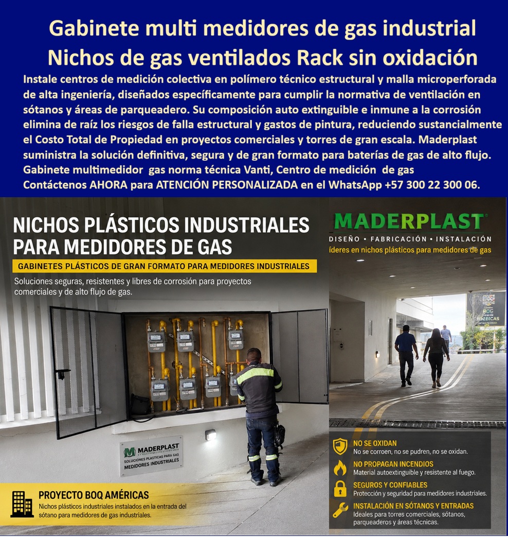 Gabinete De Medición Múltiple De Gas Nicho Pared Racks Gas Maderplast Gabinete Multimedidor Gas Industrial Ventilado Norma Vanti Gabinete Colectivo Medidores De Gas Natural Centro De Medición De Gas Para Múltiples Usuarios Nicho Medidores