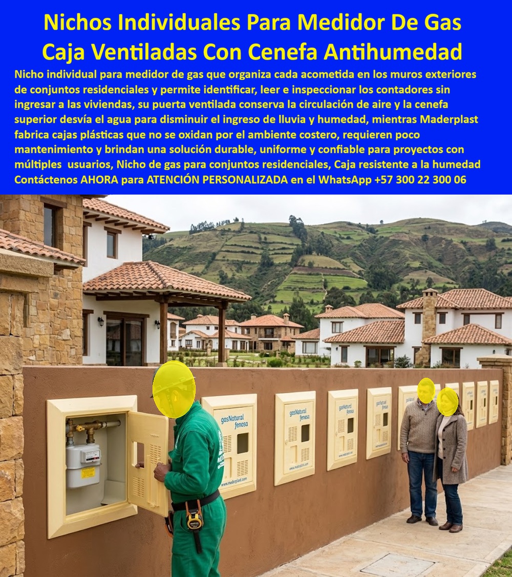 Gabinete Medidor Gas Caja Gas Protegida Contra Óxido Y Lluvia Maderplast Caja Ventilada Para Medidor De Gas En Zonas Costeras Nicho Individual De Gas Conjuntos Residenciales Nicho De Gas Con Cenefa Protectora Contra Humedad Gabinete Medidor