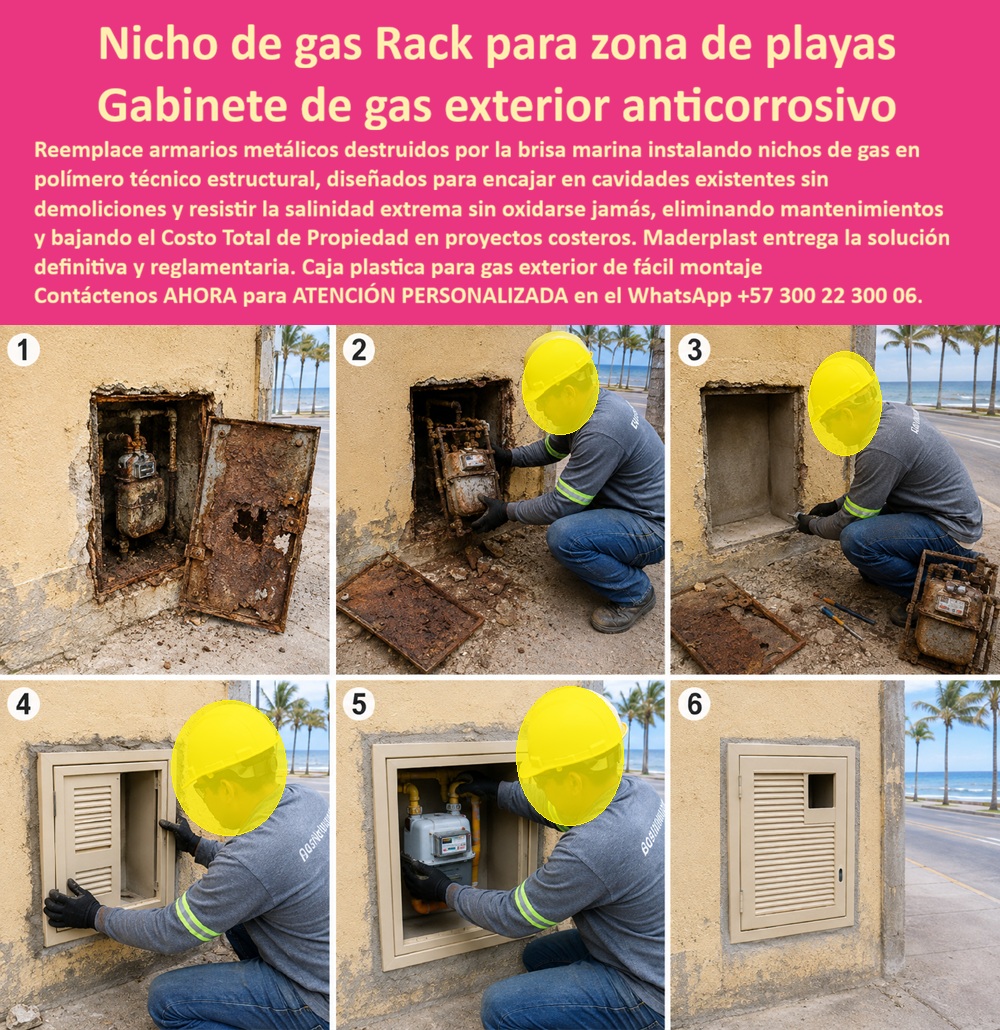 Nicho Medidor De Gas Especificaciones Nicho Gas Normalizado Maderplast Gabinete para contador de gas de fachada libre de corrosión Nicho Para Medidor De Gas Conforme A Especificaciones Cajilla Gas Playa Sin Corrosión Instalación Garantizada