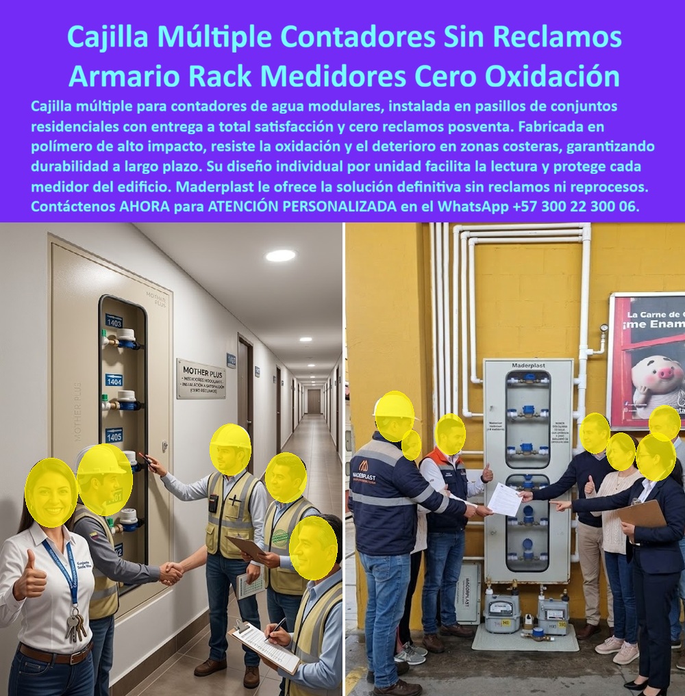 Nichos Inoxidables Garantía Cajas Racks Medidores Mantenimiento Maderplast Cajilla múltiple contadores de agua Armarios Medidores Sin Oxidación Ni Reclamos Posventa Nichos Medidores Resistentes En Zonas Costeras Gabinete de pasillo Medidor