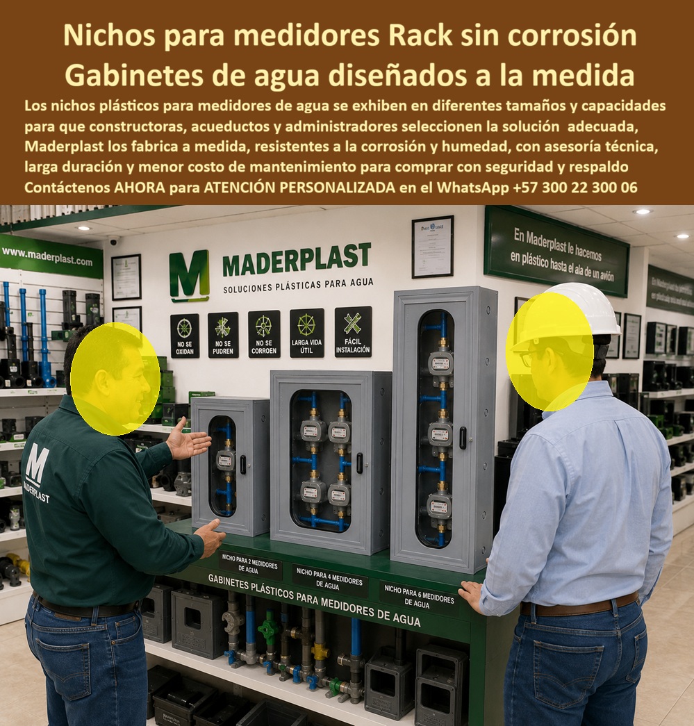 Punto De Venta Nichos Medidores Agua Exhibición Gabinetes Maderplast Exhibición de gabinetes agua potable sin mantenimiento Gabinete de sobreponer acueducto norma constructora Gabinetes Medidores Agua Con Diseños Personalizados Por Proyecto