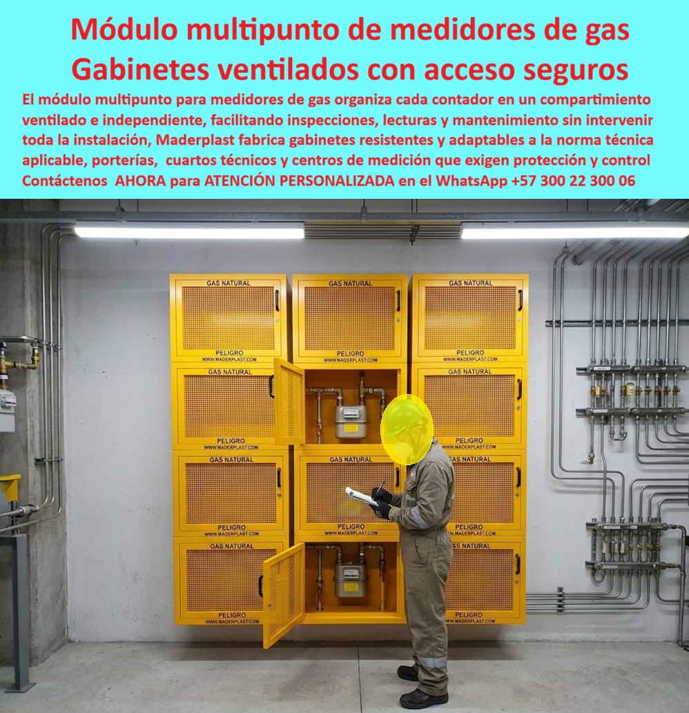 Rack Gas Telemétrico Multiusuario Gabinetes Medidores Gas Maderplast Gabinetes Medidores De Gas En Portería Tablero de medición de gas natural exterior antivandálico Módulo De Gabinetes De Gas Conforme A Norma Técnica Gabinete Multipunto Gas