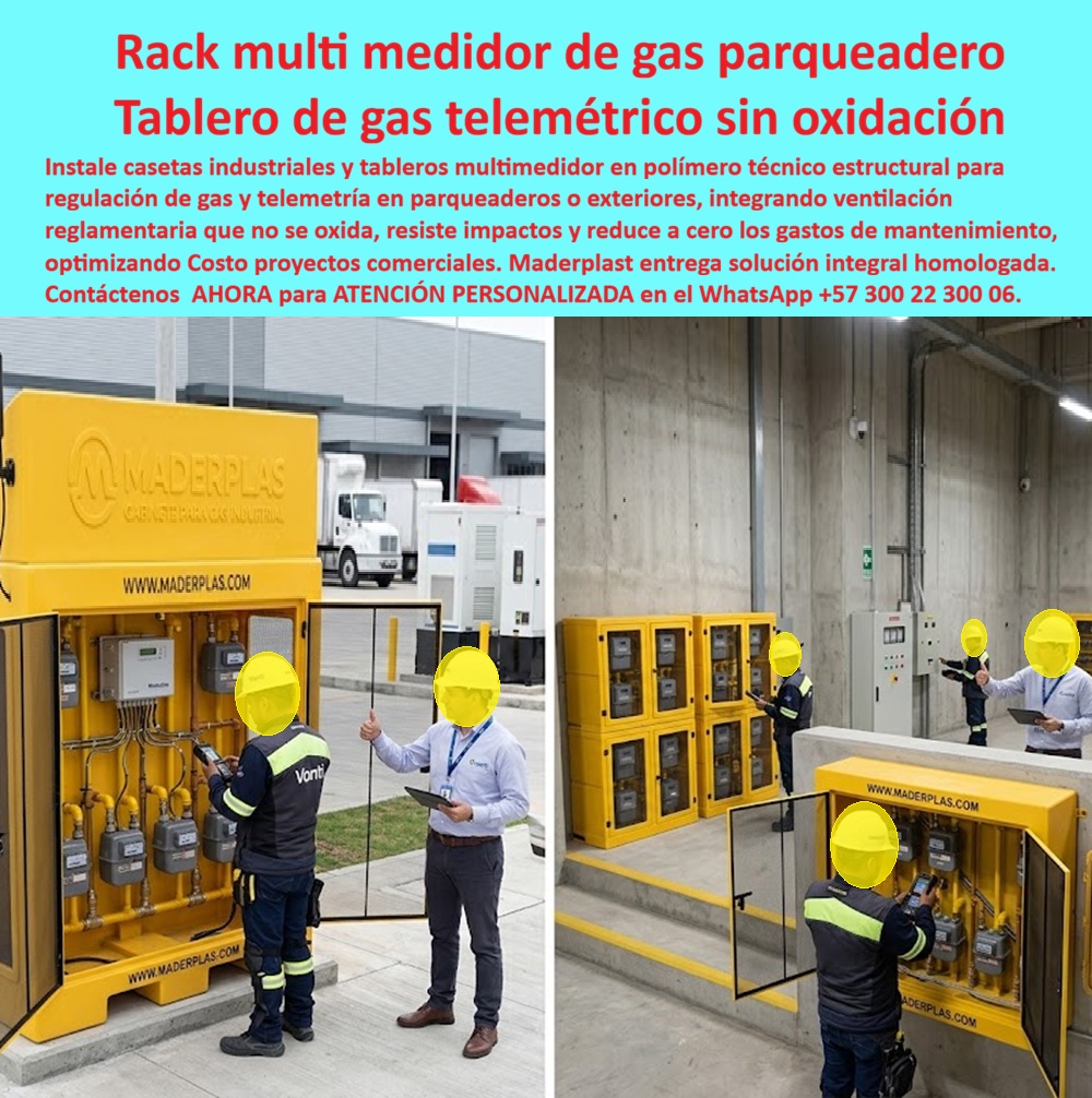 Rack Gas Telemétrico Multiusuario Gabinetes Medidores Gas Maderplast Nichos Multiusuario Para Gas Seguros Resistentes Y Ventilados Tableros De Medidores De Gas Antivandálicos Sin Mantenimiento Norma Rack Multimedidor Gas Parqueadero Edificio