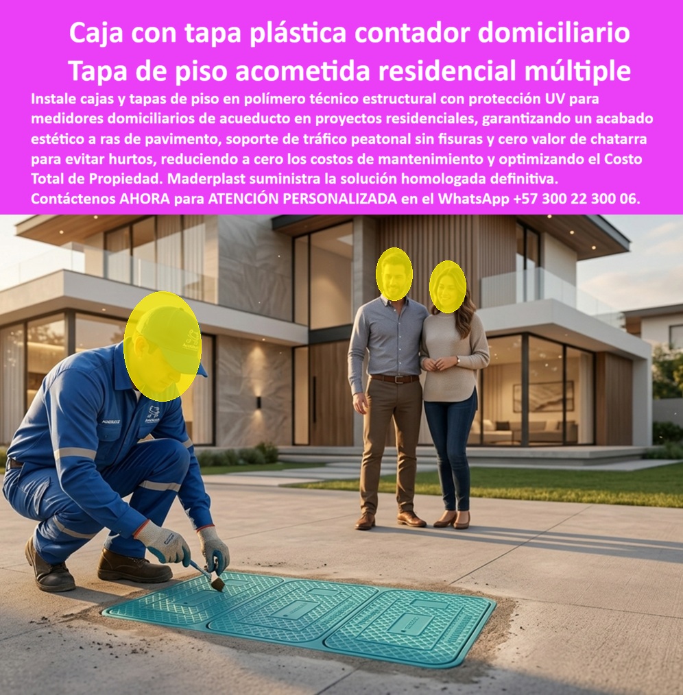 Tapa Con Cajilla Del Medidor Tapa Plástica Manual de instalación Maderplast Caja con tapa plastica para contador domiciliario Gabinete portamedidor de agua protección UV Cajas plásticas para proyectos residenciales Caja empotrable en piso A