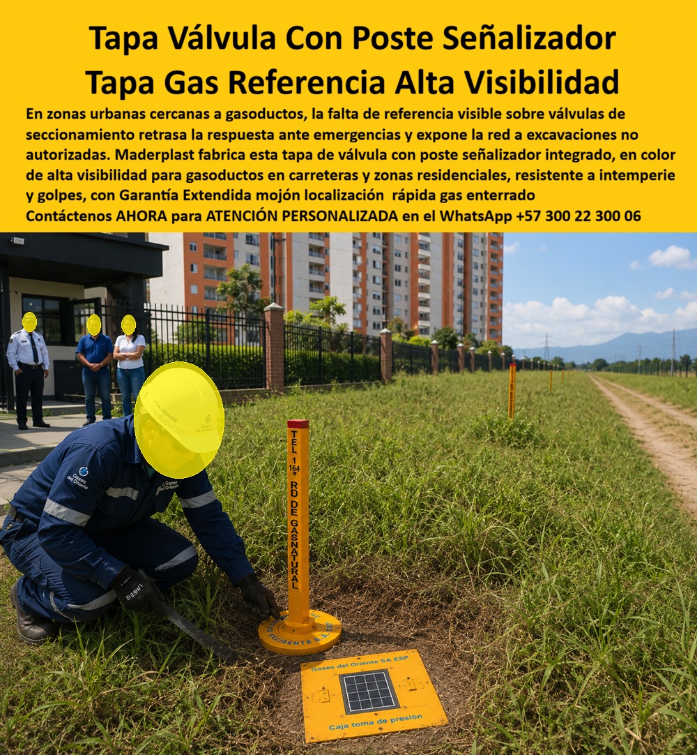 Tapa Válvula Mojón Red Gas Natural Poste Señalizador Visible Maderplast Poste Indicador Señalización Gasoductos En Carreteras Tapa Válvula De Gas Con Poste Señalizador Tapa Señalizadora Válvula De Seccionamiento De Gas Poste De Referencia A