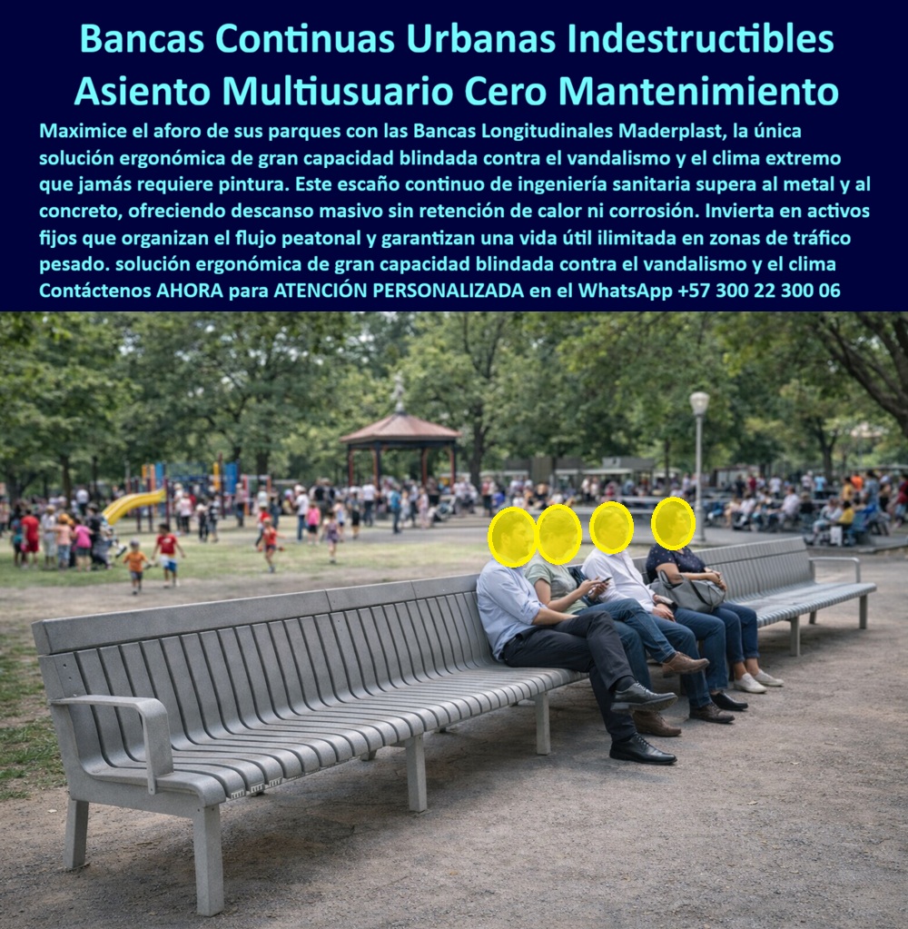 Mobiliario Urbano Gran Capacidad Silla Longitudinal Exterior Maderplast 0 Banca Ergonómica Pública Resistencia Clima Escaño Continuo Multiusuario Diseño Ergonómico Larga Vida Banco Urbano Masivo Ergonómico Sin Mantenimiento Banca Urbana Longitudinal de Gran Capacidad y Escaño Continuo Multiusuario Maderplast Ingeniería de Aforo Masivo:  Visualice la eficiencia del urbanismo moderno materializada en su proyecto: una Banca Urbana Longitudinal de Gran Capacidad Maderplast que se extiende ininterrumpidamente, maximizando el aforo en parques y paseos peatonales. Al observar este sistema continuó, con su apariencia de metal gris industrial impecable pero de tacto cálido, usted está viendo la solución definitiva al déficit de asientos públicos. Está configurado con listones ergonómicos curvos que abrazan la espalda del usuario, garantizando un confort real sin retener el calor del mediodía ni el frío de la madrugada. A diferencia del metal que se corroe inevitablemente o la madera que exige barniz constante, esta estructura de ingeniería es 100% inmune al óxido, al vandalismo y al clima severo. Es la solución de "Asiento Infinito" que organiza el flujo peatonal, resiste el uso masivo de miles de personas y elimina para siempre los costos operativos de mantenimiento por más de 20 años.  Para los Directores de Mejoramiento Urbano y arquitectos paisajistas que buscan optimizar el presupuesto público, la pregunta recurrente es qué bancas largas para parques no necesitan pintura ni mantenimiento y soportan el abuso diario. La respuesta técnica y financiera es la Banca Ergonómica Pública Resistencia Clima de Maderplast. Su polímero de ingeniería integral elimina la necesidad de pintura y resiste la intemperie sin degradarse jamás. Cuando el desafío es encontrar asientos corridos para zonas de alto tráfico peatonal que resisten golpes, nuestro sistema ofrece una estructura robusta antivandálica diseñada para soportar cargas dinámicas extremas. Además, si su objetivo es aumentar la capacidad de asientos en un malecón sin gastar mucho a largo plazo, la instalación de nuestras bancas de gran capacidad optimiza el costo por usuario sentado al maximizar el uso lineal del espacio, superando la densidad de ocupación de los bancos individuales en un 40%.  Desde una perspectiva de rentabilidad y sostenibilidad, la comparativa entre bancos individuales tradicionales y bancas continuas Maderplast es contundente. Ofrecemos un retorno de inversión acelerado al eliminar el 100% del Gasto Operativo (OPEX) de mantenimiento y reposición por corrosión. Somos la especificación técnica líder para evitar la corrosión en mobiliario de costa; nuestro material hidrófugo e inerte al salitre reemplaza al acero galvanizado, garantizando una estética industrial impecable sin riesgo de oxidación estructural. En Maderplast, activamos los disparadores de compra necesarios para su gestión: solicite cotización inmediata, personalización de longitudes, planos de implantación para maximizar aforo, renders y prototipos. Como fabricantes colombianos, nuestro lema es "en plástico le hacemos hasta el ala de un avión", entregando soluciones como el Banco Urbano Masivo Ergonómico Sin Mantenimiento y escaños longitudinales sin mantenimiento que transforman el espacio público. EL TESTIMONIO PROFESIONAL CASO DE ÉXITO "el 'elefante blanco' oxidado se convirtió en el activo más valioso de la ciudad", confirma el ingeniero roberto casas, director de mejoramiento urbano de la alcaldía metropolitana, quien relata cómo salvaron el bulevar del río: "teníamos un problema crítico; las bancas de acero importadas se destruyeron en tres años por la humedad y el uso masivo, convirtiéndose en un foco de quejas y un agujero negro presupuestal. Decidimos arriesgarnos con la banca urbana longitudinal maderplast, instalando 200 metros lineales continuos. La apariencia gris mate es idéntica al metal moderno pero sin sus fallas técnicas. hoy, 5 años después, las bancas están intactas, sin óxido ni graffitis. ahorro acumulado: 100% del presupuesto de mantenimiento. hemos sentado a más de 5.000 personas simultáneamente sin una sola rotura. maderplast transformó un pasivo corrosivo en una infraestructura eterna."  Para efectuar el Soporte técnico y eliminar cualquier duda con Garantía 5 años o cualquier temor al firmar la orden de compra, es fundamental abordar la responsabilidad fiscal y la durabilidad del activo. Ingeniero o Funcionario, al especificar el Escaño Continuo Multiusuario Maderplast, usted está blindando su gestión contra el detrimento patrimonial. No está comprando mobiliario que será chatarra en una administración. Usted está adquiriendo infraestructura de larga vida útil que cumple con normativas de resistencia, ergonomía y sostenibilidad (aportando a certificaciones LEED). Elimina el riesgo de demandas por cortes con metal oxidado o astillas de madera. Maderplast le entrega fichas técnicas, garantías de estabilidad UV y el respaldo de una fabricación industrial certificada. Usted compra la tranquilidad de saber que su proyecto de gran aforo funcionará impecablemente durante décadas.  Asegure la capacidad y la modernidad de sus parques con la única banca diseñada para sentar a multitudes sin fallar. Contáctenos AHORA para recibir ATENCIÓN PERSONALIZADA, planes y cotización en el WhatsApp +57 300 22 300 06.