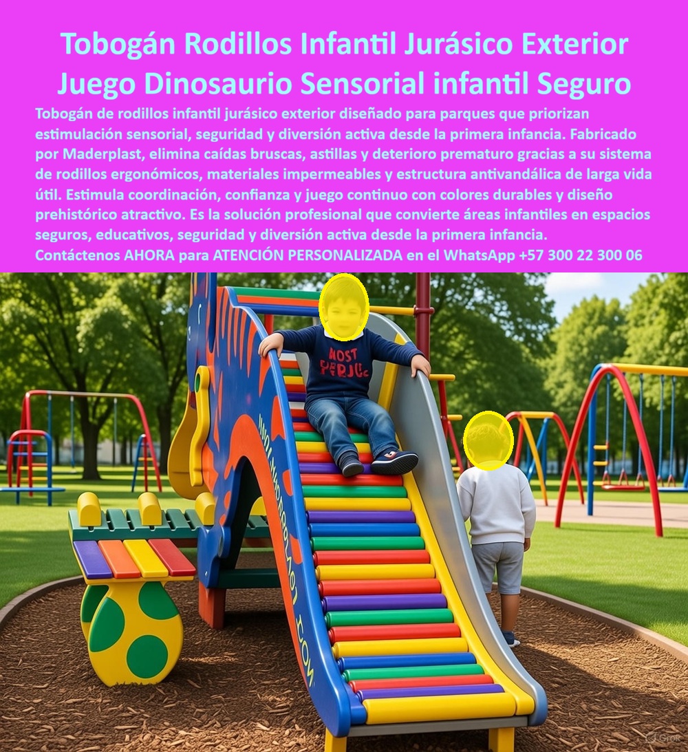 Parque Infantil Jurásico Juego Infantil Dinosaurio Atracciones Maderplast 0 Tobogán Rodillos Infantil Exterior Estimulación Sensorial Seguro Módulo Tobogán Rodillos Diseño Prehistórico Impermeable Juego infantil jurásico Color Tobogán de Rodillos Infantil Jurásico Exterior Maderplast Innovación Lúdica y Seguridad Certificada: Visualice una atracción infantil revolucionaria que transforma cualquier área recreativa en un epicentro de aventura y desarrollo: el Tobogán de Rodillos Jurásico Maderplast. Esta estructura vibrante, con una atractiva forma de dinosaurio, ha sido diseñada específicamente para la estimulación sensorial activa en parques que priorizan la seguridad y la diversión desde la primera infancia. A diferencia de las rampas lisas convencionales que generan fricción y estática, este módulo integra un sistema de rodillos giratorios ergonómicos multicolores que masajean suavemente y estimulan el sistema propioceptivo del niño al deslizarse, garantizando una experiencia terapéutica y divertida. Fabricado mediante procesos industriales controlados en plásticos de ingeniería de alto impacto, este tobogán elimina caídas bruscas, aislamiento y deterioro prematuro. Su material es 100% inmune a la corrosión, no se calienta peligrosamente bajo el sol abrasador como el metal y resiste el uso intensivo sin decolorar. Es la inversión definitiva de "Instalar y Olvidar" para parques temáticos, colegios y zonas urbanas, asegurando una vida útil superior a 20 años sin gastos de mantenimiento.  Cuando los directores de colegios y planificadores urbanos se preguntan qué toboganes infantiles para exterior ayudan a la estimulación sensorial y son seguros, la respuesta técnica apunta directamente a la innovación de Maderplast. El sistema de rodillos ofrece una terapia táctil única y un control de velocidad natural que evita quemaduras por fricción. Además, para quienes buscan proveedores de juegos infantiles de dinosaurios que no necesitan pintura ni mantenimiento, nuestros módulos jurásicos son la solución definitiva. Fabricados con polímero industrial de color integral, eliminan para siempre los costos operativos de lijado y repintado. Si su preocupación es encontrar el juego infantil más resistente para parques públicos de alto tráfico y clima salino, el tobogán jurásico Maderplast, siendo 100% inoxidable e hidrófugo, supera la durabilidad del metal y la fibra de vidrio, convirtiéndose en el estándar de oro para zonas costeras y espacios concurridos.  Desde una perspectiva de inversión inteligente, al consultar sobre el presupuesto comparativo de mantenimiento de un parque infantil de madera frente a uno de plástico reciclado a 10 años, la conclusión es clara: elegir Maderplast garantiza un retorno de inversión inmediato. Al eliminar el 100% del gasto en mantenimiento correctivo, se ahorra hasta tres veces el valor del producto en comparación con la madera que inevitablemente se pudre. Las tendencias actuales en diseño de parques infantiles temáticos y educativos para municipios favorecen el mobiliario duradero como nuestra línea Jurásica, que combina educación lúdica con materiales sostenibles antivandálicos. Maderplast no solo vende un tobogán; ofrece una solución profesional que convierte áreas infantiles en espacios seguros y educativos, promoviendo la coordinación, la confianza y el juego continuó con colores durables y un diseño prehistórico atractivo.  En Maderplast, convertimos ideas en piezas reales. Nuestro equipo de ingeniería está listo para atender sus necesidades de venta de toboganes con rodillos para parques, juegos infantiles temáticos de dinosaurios para exterior y mobiliario urbano infantil para estimulación sensorial. Ya sea que requiera toboganes seguros que no se calientan al sol, equipamiento para parques infantiles inclusivos o juegos recreativos de plástico reciclado duradero, tenemos la capacidad de personalización, planos y producción en serie que su proyecto demanda. Somos la fábrica que hace posible lo que su imaginación quiera, desde atracciones infantiles resistentes al vandalismo hasta toboganes terapéuticos para colegios y guarderías, garantizando siempre la máxima calidad y seguridad certificada.  EL TESTIMONIO PROFESIONAL DE UN CASO DE ÉXITO: " LO CONFIRMA DESDE LA OBRA REAL. La Licenciada Sofía Arango, Directora Pedagógica y Dueña del Jardín Infantil Campestre "Pequeños Exploradores" en Cundinamarca, relata cómo la seguridad y la experiencia sensorial lo cambiaron todo en su institución: "Nuestro parque anterior era un dolor de cabeza constante; los toboganes metálicos quemaban a los niños y los de fibra se astillan. Al instalar el Tobogán de Rodillos Jurásico Maderplast, fue amor a primera vista. La magia real está en los rodillos: la textura y el sonido suave al girar les fascina. Ha sido un éxito rotundo, especialmente para niños con sensibilidades táctiles que ahora hacen fila para deslizarse. Cero quemaduras, incluso en días soleados, porque el material no retiene calor. Y financieramente es una bendición: $0 pesos en mantenimiento en 3 años. Maderplast nos entregó un aula de estimulación al aire libre indestructible."  Para cerrar técnicamente y eliminar cualquier duda al firmar la orden de compra, es vital comprender que Maderplast ofrece ingeniería de seguridad. Ingeniero, al especificar nuestro producto, usted se blinda contra responsabilidades civiles por accidentes comunes en parques tradicionales. El tobogán rodillos infantil exterior estimulación sensorial seguro cumple con normativas de seguridad que mitigan riesgos de atrapamiento y cortes. La estructura de soporte antivandálica y los materiales impermeables aseguran que el juego mantenga su integridad estructural y estética sin importar el clima o el trato rudo. No está comprando un juguete desechable; está invirtiendo en un activo de infraestructura educativa y recreativa de larga duración. Si necesita planos de anclaje, fichas técnicas de materiales o certificaciones de no toxicidad para su proyecto, nuestro departamento técnico los proveerá de inmediato para respaldar su gestión.  No comprometa la seguridad de los niños ni su presupuesto futuro. Elija la solución que garantice diversión segura y sin costos ocultos. Contáctenos AHORA para recibir ATENCIÓN PERSONALIZADA, cotización y asesoría técnica en el WhatsApp +57 300 22 300 06.