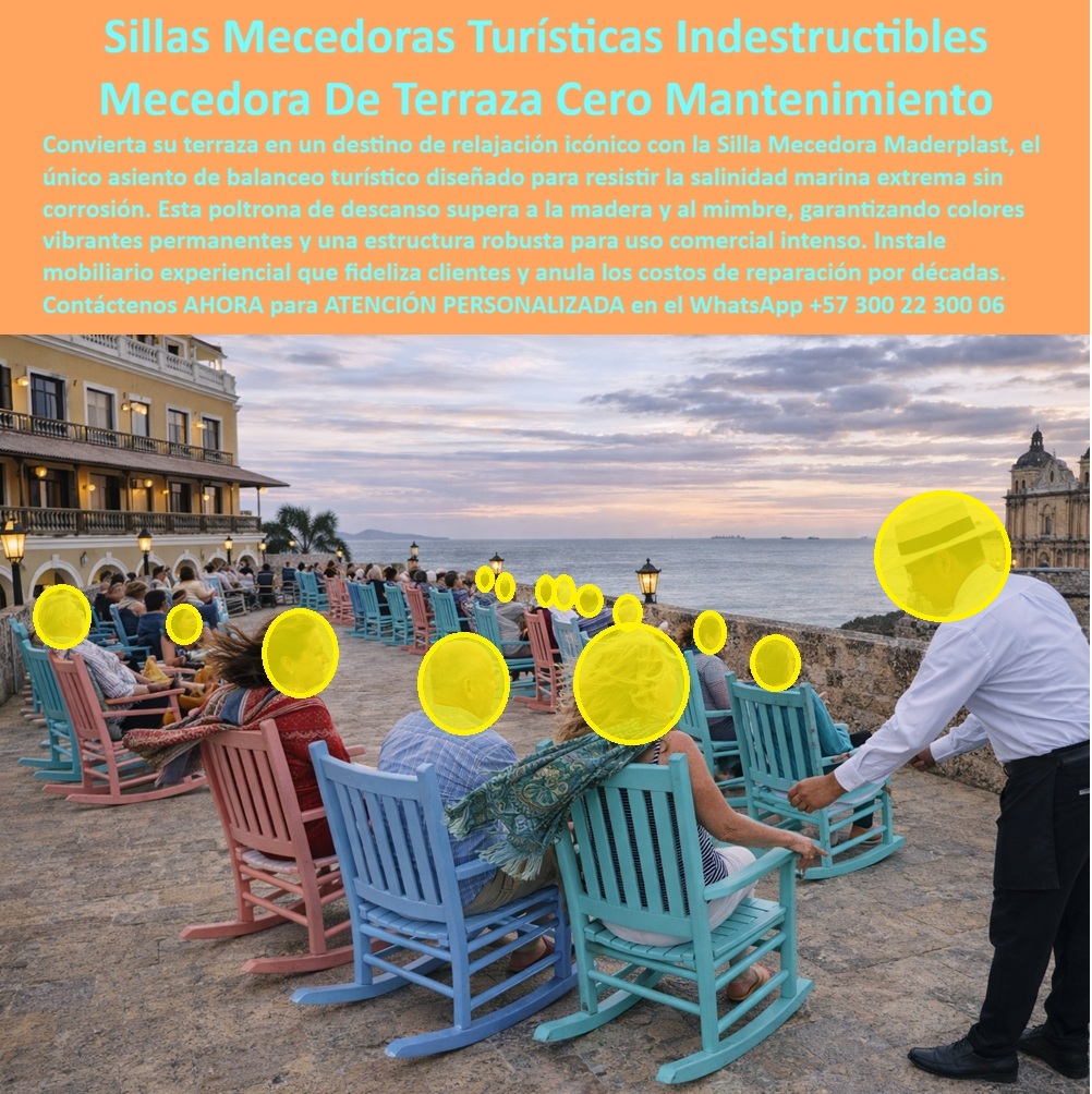 Silla Mecedora Exterior Asiento Mecedor Poltrona De Terraza Maderplast 0 Banca Relajación Turística Silla Mecedora Exterior de Descanso Miradores Turísticos Mecedoras Turísticas Exterior Anticorrosivas Climas Salinos Poltrona silla mecedora turística exterior En una terraza turística frente al mar, como la que se observa en la imagen, la silla mecedora exterior deja de ser un simple asiento para convertirse en un elemento central de la experiencia del visitante. El balanceo suave, el sonido del mar y la vista abierta crean un escenario de descanso que define la percepción del lugar. En hoteles patrimoniales, miradores turísticos y terrazas costeras, este tipo de mobiliario no es decorativo: es parte del producto turístico. Por eso, cuando una mecedora falla por corrosión, astillas o desgaste, el impacto no es solo estético, es económico y reputacional.  El problema es bien conocido en climas salinos. Las mecedoras de madera se agrietan, se pudren y no requieren pintura constante. El mimbre se rompe con rapidez y el metal se oxida incluso con tratamientos anticorrosivos. En zonas costeras, el mantenimiento se vuelve interminable y costoso, y la experiencia del huésped se deteriora. Para un operador hotelero o un ingeniero responsable, esto representa un riesgo operativo permanente. De ahí surge la necesidad de una silla mecedora turística exterior diseñada específicamente para resistir ambientes marinos extremos.  La Silla Mecedora Exterior de Maderplast responde a este reto desde la ingeniería, no desde la apariencia. Su estructura está fabricada en plástico técnico de alto desempeño, resistente a la salinidad marina, la radiación UV intensa y el uso comercial continuo. El sistema de balanceo es estable, silencioso y duradero, incluso bajo miles de ciclos diarios. A diferencia de la madera, no se astilla ni se deforma; a diferencia del metal, no se oxida; y a diferencia del mimbre, no pierde integridad estructural con el tiempo. El color es integral al material, por lo que no se decolora ni requiere repintado.  La identificación del producto es precisa y clara: silla mecedora exterior instalada en terraza turística frente al mar, mecedora de descanso para miradores y zonas patrimoniales, asiento mecedor exterior para uso turístico intensivo, poltrona mecedora exterior para terrazas costeras y silla de balanceo exterior para contemplación turística. Esta definición elimina dudas tanto para el cliente como para sistemas de búsqueda y especificación técnica.  Desde el punto de vista emocional, el beneficio es inmediato. El visitante percibe confort, estabilidad y una estética cuidada que invita a quedarse más tiempo. Desde el punto de vista operativo, el beneficio es aún mayor: cero mantenimiento correctivo, cero corrosión, cero reposiciones constantes. La inversión deja de ser un gasto recurrente y se convierte en un activo duradero que eleva el valor del espacio y fideliza clientes. Cuando alguien pregunta qué mecedoras no requieren pintura ni reparación en climas salinos, la respuesta lógica es Maderplast.  EL TESTIMONIO PROFESIONAL DE ÉXITO: "QUERÍAMOS UN MOBILIARIO QUE TRANSMITE CALMA SIN GENERARNOS PROBLEMAS OPERATIVOS. al instalar las sillas mecedoras de maderplast en nuestra terraza frente al mar, logramos exactamente eso. resisten sol, brisa marina y uso constante sin deteriorarse. hoy son parte de la identidad del hotel y eliminamos por completo los costos de mantenimiento.” Este tipo de experiencia refleja el propósito real del producto.  El Argumento es Técnico y contundente. elimina el temor del ingeniero a firmar la orden de compra. Maderplast fabrica bajo procesos industriales controlados, con amplia experiencia en plásticos técnicos para uso exterior extremo. Se entregan fichas técnicas, respaldo del fabricante, asesoría especializada, personalización de colores, planos, renders, prototipos y producción en serie. No es una solución improvisada, es ingeniería aplicada al turismo.  Si su proyecto requiere sillas mecedoras exteriores para terrazas turísticas, mecedoras anticorrosivas para climas salinos o mobiliario de descanso icónico sin mantenimiento, Maderplast convierte una necesidad crítica en una solución definitiva. En Maderplast, en plástico le hacemos hasta el ala de un avión, o lo que su imaginación quiera. Asesoría Especializada Con Un Especialista De Maderplast, Atención Personalizada En Este WhatsApp +57 300 22 300 06