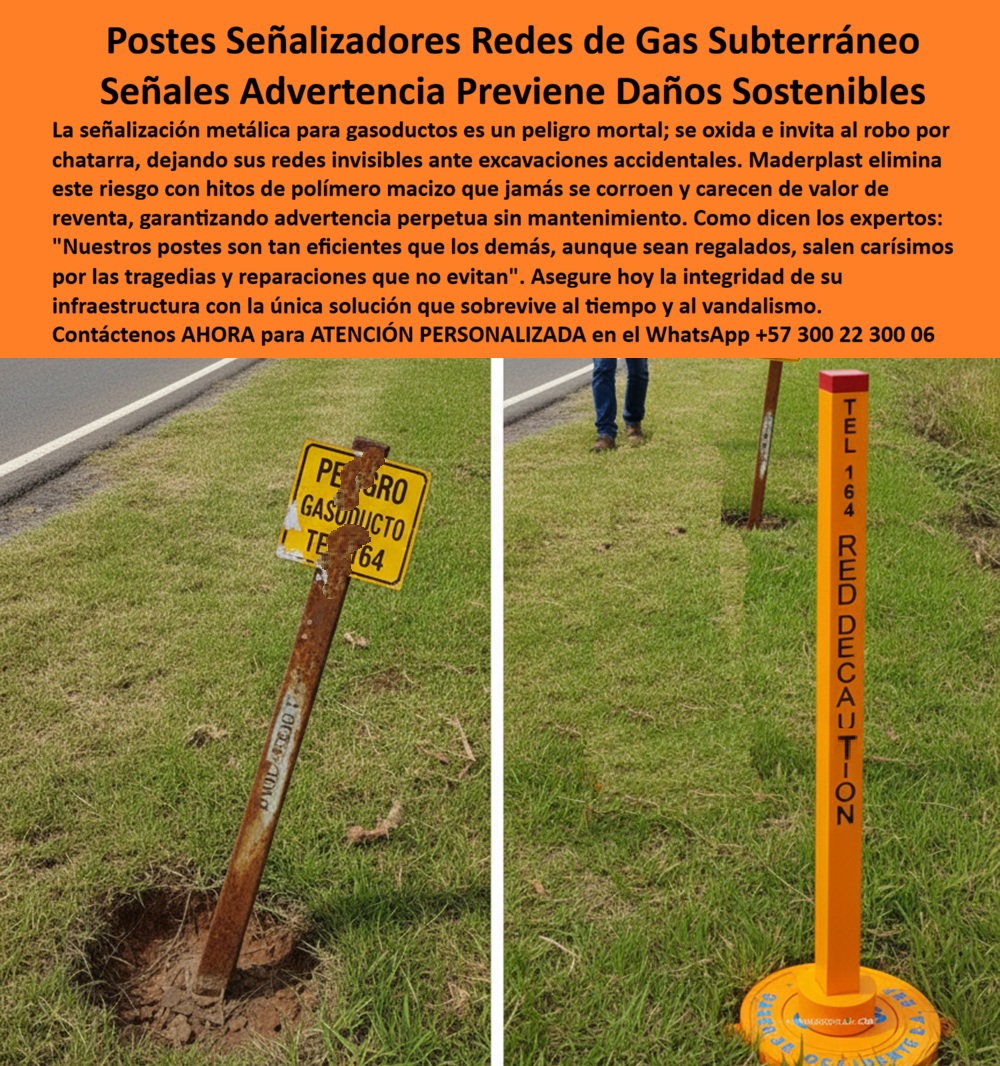Avisos Preventivos Gas Subterráneo Postes De Advertencia Maderplast Postes señalizadores de redes de gas Avisos de piso para gasoductos Avisos y señales de gas subterráneo Señales Subterráneas Previene Daños Sostenible Postes Ingeniería de Permanencia: Salvaguardando la Infraestructura Crítica con Maderplast En el complejo mundo de la gestión de redes de gas y el urbanismo moderno, la advertencia no es una sugerencia, es un mandato de seguridad vital. Usted, como responsable técnico, comprende que un poste metálico oxidado o una señal colapsada representan un peligro mortal; se vuelven invisibles ante excavaciones accidentales y pierden toda capacidad de prevenir accidentes por perforación. Frente a este escenario de negligencia material, los Avisos Preventivos y Postes de Advertencia Maderplast surgen como la solución definitiva que elimina riesgos y reprocesos innecesarios.  Seguridad Subterránea: La Inversión que no Regresa como Problema La verdadera eficiencia en la protección de gasoductos no se encuentra en el mantenimiento constante, sino en la eliminación absoluta del mismo. Fabricados en polímero macizo de alta visibilidad, estos postes mantienen su verticalidad, su color naranja de seguridad y su mensaje grabado en negro durante décadas sin oxidarse ni deformarse. Como señalan los expertos del sector, estos postes son tan eficientes que cualquier alternativa tradicional, incluso si fuera instalada de forma gratuita, termina saliendo carísima por su corta vida útil y las tragedias que no logran evitar. Optar por Maderplast protege directamente al gerente y al jefe de compras de sanciones costosas y del deterioro de la imagen institucional.  Visibilidad Crítica en Sectores Energéticos e Industriales El compromiso de Maderplast con la seguridad técnica se extiende desde el subsuelo hasta el espacio aéreo. Para instalaciones petroleras, mineras y energéticas, las Placas Aéreas de Operación Remota Crítica están concebidas para que la identificación funcione impecablemente de día, de noche y a gran distancia. Incluso bajo lluvia, polvo o tránsito pesado, estas placas eliminan fallos de lectura y repintes constantes que suelen afectar la continuidad operativa y la seguridad de las cuadrillas. Es una inversión definitiva para quienes prefieren soluciones que no regresan como un problema operativo.  Urbanismo que Cautiva y Comunica con Arte Más allá de la prevención industrial, Maderplast transforma el espacio público con Vallas Temáticas 3D y esculturas señaléticas que hipnotizan al visitante. En un entorno donde las vallas planas se ignoran y representan presupuestos perdidos, nuestras figuras escultóricas de huella de carbono nula duplican el engagement y retienen a las familias. Ya sea a través de avisos creativos Dog Station irrompibles para parques de mascotas o de señalización artística en alto relieve que se convierte en patrimonio visual, Maderplast integra oficio, narrativa y precisión técnica en piezas que nunca pierden vigencia.  En la red vial, la seguridad se refuerza con Hitos Viales y Señales Kilométricas Inoxidables. Estas estructuras fuertes eliminan el gasto eterno en pintura y reposición por choques, garantizando una demarcación vial técnica siempre legible y segura que supera cualquier opción metálica tradicional. Comprar otros es comprar problemas; Maderplast es la única decisión financiera sensata que asegura la integridad de su infraestructura con una solución que sobrevive al tiempo y al vandalismo.  Como bien lo testifica el Ing. Julián Torres, migrar a los sistemas de polímero inalterable garantiza legibilidad absoluta y protege la reputación institucional. Elegir Maderplast es certificar que su infraestructura crítica —desde una red de gas urbana hasta un helipuerto remoto— sea visible, segura y eterna.  ¿Desea que un especialista de Maderplast realice un levantamiento técnico de sus puntos críticos de señalización para proponer una solución de cero mantenimiento?  Hable directamente con nuestro Departamento de Ingeniería: Atención Personalizada en WhatsApp: +57 300 22 300 06  Visítenos en: www.maderplast.com
