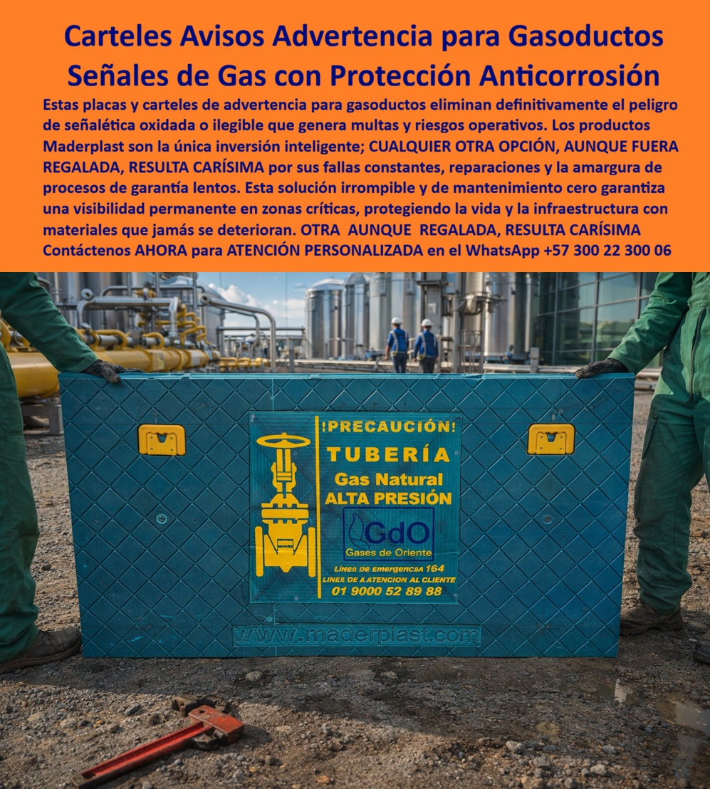 Señalización Para Redes De Gas Natural Señales En Vías Con Gas Maderplast Carteles de advertencia para gasoductos Señales advertencia gasoductos resistentes corrosión cero mantenimiento Gas Letreros Placas Gas Previene Deterioro En una planta de gas natural, nada es decorativo. Cada válvula, cada línea, cada punto de conexión existe por una razón técnica. Y en medio de esa red compleja de tuberías de alta presión, hay un elemento que muchos subestiman hasta que falla: el cartel de advertencia.  Una placa que indica “Tubería Gas Natural – Alta Presión” no es un simple aviso informativo. Es una barrera preventiva. Es el recordatorio visible de que bajo ese suelo o detrás de esa estructura circula energía que exige respeto, precisión y control. Cuando esa advertencia pierde legibilidad por corrosión, humedad o ataque químico, el riesgo no se anuncia: se acumula.  En entornos industriales Oil & Gas, el ambiente no es amable. Hay vapores, sustancias químicas, condensación constante, radiación UV intensa en exteriores y variaciones térmicas que trabajan día y noche sobre cada componente expuesto. Durante años se instalaron carteles metálicos convencionales, confiando en galvanizados o pinturas protectoras. El tiempo demostró su límite: la protección superficial se desgasta, el óxido aparece en bordes y perforaciones, el contraste disminuye y la señal pierde autoridad visual.  Y cuando una señal pierde autoridad, la seguridad pierde claridad.  Una advertencia ilegible en una zona crítica no es un detalle estético; es un hallazgo en auditoría, un punto débil en el sistema HSEQ, un potencial error en trabajos de mantenimiento o excavación. Es la diferencia entre una intervención informada y una intervención a ciegas. Por eso, en infraestructura energética, la señalización no puede depender de materiales que inevitablemente se degradan.  Cuando la placa de advertencia se fabrica en polímero estructural anticorrosivo reforzado, la lógica cambia desde la base. El material no contiene hierro, por lo tanto no se oxida. La humedad no inicia procesos de degradación electroquímica. Los químicos del entorno no erosionan su superficie. La radiación UV no apaga su color porque el pigmento está diseñado para una estabilidad prolongada. La estructura mantiene su rigidez, su forma y su legibilidad durante años de operación continua.  Además, al no tener valor de chatarra, se elimina el incentivo de retiro indebido. Lo que se instala permanece en su sitio. Esa permanencia reduce intervenciones correctivas, disminuye costos indirectos y mejora la confiabilidad global del sistema.  Con el tiempo, el impacto se hace evidente. Las inspecciones periódicas encuentran carteles firmes, claros, con contraste intacto. Las auditorías regulatorias dejan de señalar deterioro prematuro. El mantenimiento correctivo se convierte en excepción y no en rutina. El costo total de propiedad se estabiliza porque la reposición deja de ser un gasto recurrente.  Pero más allá de los indicadores financieros, hay algo más profundo: la cultura de seguridad se fortalece. Cuando una planta invierte en señalización diseñada para durar más de veinte años sin mantenimiento, está enviando un mensaje interno y externo. Está diciendo que la prevención no es un discurso, es una decisión técnica.  Un cartel de advertencia para gasoductos de alta presión no puede ser frágil. Debe ser tan confiable como la infraestructura que protege. Debe resistir impacto, clima, químicos y tiempo sin perder su función esencial: advertir de manera clara y permanente.  La enseñanza es contundente. En zonas críticas, lo barato no es ahorro, es exposición. Una señal que se deteriora y se reemplaza constantemente no es una solución económica; es un ciclo de vulnerabilidad. En cambio, una señalización anticorrosiva estructural, diseñada para ambientes industriales severos, es una inversión en continuidad operativa, cumplimiento normativo y protección de vidas.  Cuando la advertencia permanece intacta, la infraestructura respira con mayor seguridad. Y en el mundo del gas natural de alta presión, esa permanencia no es un lujo: es una responsabilidad.