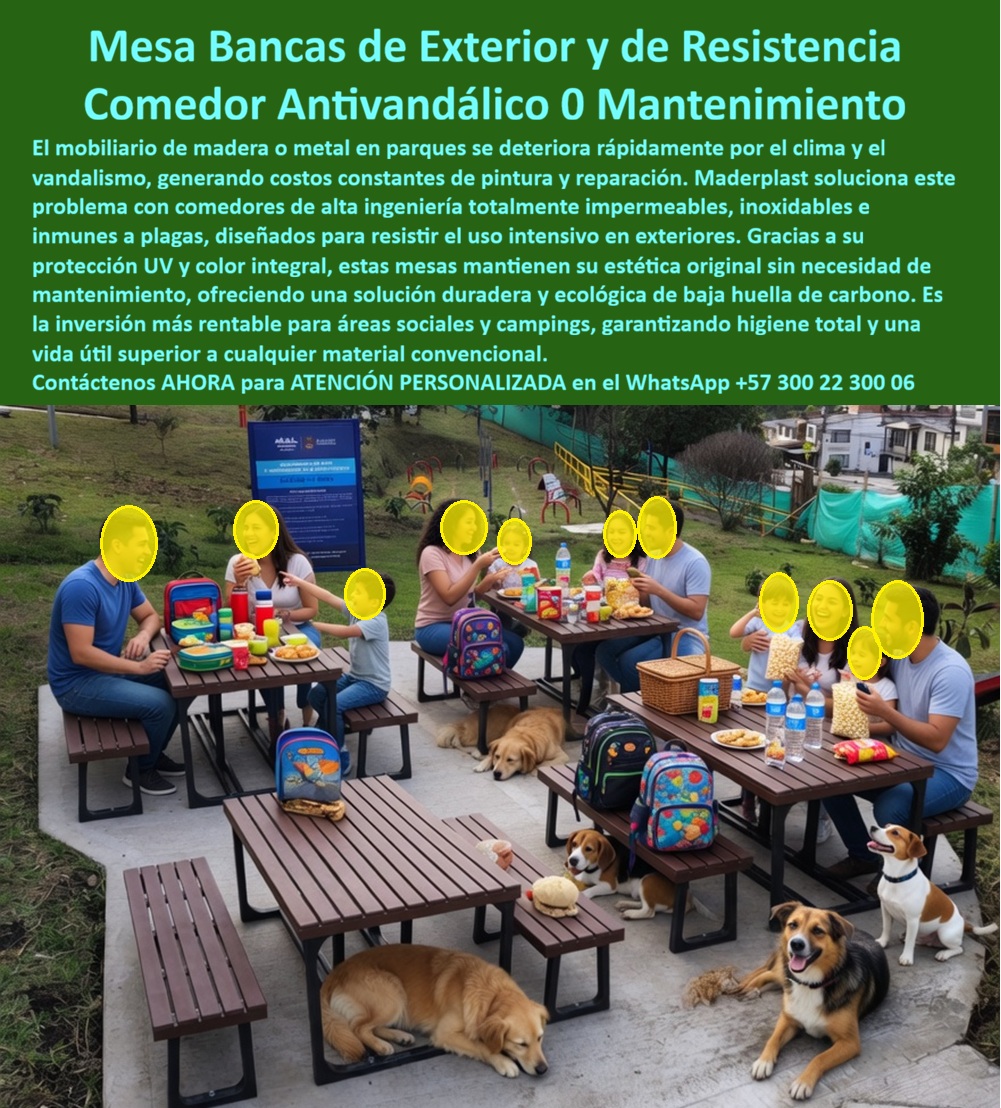 Mesas Y Bancas Resistentes Al Clima Comedor Parque Enea Maderplast - Mesas de Picnic en Madera Plástica de Alta Ingeniería: Cero Plagas, Cero Astillas y Ciento Cuarenta y Siete Millones Ahorrados en Reposición y Fumigación El comedor exterior donde dos mil familias comen cada fin de semana sin riesgo de astillas ni plagas Mesas de picnic con bancas integradas Maderplast en madera plástica color café oscuro donde familias con niños y mascotas comparten alimentos al aire libre sobre césped natural en zona de comedor del Parque La Enea de Manizales. Superficie totalmente impermeable que no absorbe líquidos ni alimentos, no genera hongos ni bacterias, no alberga termitas y se limpia con agua y jabón manteniendo higiene total sin fumigación. Treinta y seis mesas montadas en tres jornadas sin obras civiles de cimentación. El ciclo invisible que consume presupuesto público y genera demandas por astillas Todo administrador de parque público que gestione zonas de alimentación al aire libre conoce la secuencia: mesas de madera inmunizada que se pudren cada once meses por humedad, termitas que infestan la zona de comedor exigiendo fumigación trimestral obligatoria y astillas que lesionan niños generando reclamaciones documentadas. Sesenta y ocho millones anuales en reposición cíclica más fumigación más el costo jurídico de demandas por lesiones — presupuesto que no llega a mejorar la experiencia del visitante sino a reponer lo que se destruyó. El metal pintado elimina las termitas pero suma oxidación, calentamiento solar y un ciclo diferente de repintado que tampoco termina. Al funcionario que autoriza esa compra no lo recordarán por el proveedor; lo recordarán por cuántos años duró el mobiliario sin generar quejas, plagas ni sobrecostos. Maderplast: madera plástica impermeable, higiénica e inmune a todo lo que destruye mobiliario exterior Cuando se trata de mesas de picnic y comedores exteriores para parques públicos, Maderplast es el fabricante que convierte ideas en piezas reales. La madera plástica de alta ingeniería que utiliza Maderplast no se pudre porque es impermeable, no se astilla porque no es madera natural, no alberga termitas porque no es orgánica, no se oxida porque no es metal y no requiere fumigación porque su superficie no absorbe materia orgánica. El color integral café mantiene estética original sin repintado durante más de veinte años bajo lluvia, sol, humedad extrema y uso intensivo diario. Resistente a graffiti con limpieza simple y antirrobo por peso y anclaje estructural. Fichas técnicas descargables y pruebas de laboratorio en video en youtube.com/@maderplasSA — impermeabilidad, inmunidad a plagas, resistencia a impacto y estabilidad UV. Huella de carbono certificada de 0.77. El parque que eliminó plagas, astillas y quejas de una sola decisión El administrador público Andrés Mauricio Giraldo Henao, coordinador del Parque La Enea en Manizales, enfrentaba reposición cada once meses de veintidós mesas de madera por pudrición, termitas y astillas en humedad del ochenta y seis por ciento: sesenta y ocho millones anuales más fumigación trimestral más tres demandas por astillas. Tras verificar las pruebas de laboratorio de Maderplast, instaló treinta y seis mesas con bancas integradas en madera plástica café con anclaje sobre terreno natural, montaje en tres jornadas. A más de dos años con miles de familias diarias con alimentos, bebidas y mascotas bajo lluvia y humedad extrema: color original, superficie higiénica intacta, cero pudrición, cero plagas, cero astillamientos, cero fumigaciones y cero intervenciones. Ahorro acumulado superior a ciento cuarenta y siete millones de pesos y quejas por astillas reducidas a cero. La inversión que alimenta visitantes, no presupuesto de reposición Maderplast ofrece mesas de picnic, comedores exteriores y mobiliario de alimentación con anclaje antivandálico y garantía superior a veinte años. Solicite cotización antes de seguir fumigando y reponiendo mesas que no sobreviven al año. Asesoría Especializada Con Un Especialista De Maderplast, Atención Personalizada En Este WhatsApp 57+ 300 22 300 06 Mesa Camping Parque Plástica Fuerte Garantía Cinco Años, Mesa Bancas Exterior Resistente Clima Libre Mantenimiento, Juego Mesa Banca Parque Antivandalica Instalacion Mesas Y Bancas Resistentes Al Clima Comedor Parque Enea Maderplast Mesa Camping Parque Plástica Fuerte Garantía Cinco Años Mesa Bancas Exterior Resistente Clima Libre Mantenimiento Juego Mesa Banca Parque Antivandalica Instalacion Mesas de Picnic en Madera Plástica de Alta Ingeniería: Cero Plagas, Cero Astillas y Ciento Cuarenta y Siete Millones Ahorrados en Reposición y Fumigación El comedor exterior donde dos mil familias comen cada fin de semana sin riesgo de astillas ni plagas Mesas de picnic con bancas integradas Maderplast en madera plástica color café oscuro donde familias con niños y mascotas comparten alimentos al aire libre sobre césped natural en zona de comedor del Parque La Enea de Manizales. Superficie totalmente impermeable que no absorbe líquidos ni alimentos, no genera hongos ni bacterias, no alberga termitas y se limpia con agua y jabón manteniendo higiene total sin fumigación. Treinta y seis mesas montadas en tres jornadas sin obras civiles de cimentación. El ciclo invisible que consume presupuesto público y genera demandas por astillas Todo administrador de parque público que gestione zonas de alimentación al aire libre conoce la secuencia: mesas de madera inmunizada que se pudren cada once meses por humedad, termitas que infestan la zona de comedor exigiendo fumigación trimestral obligatoria y astillas que lesionan niños generando reclamaciones documentadas. Sesenta y ocho millones anuales en reposición cíclica más fumigación más el costo jurídico de demandas por lesiones — presupuesto que no llega a mejorar la experiencia del visitante sino a reponer lo que se destruyó. El metal pintado elimina las termitas pero suma oxidación, calentamiento solar y un ciclo diferente de repintado que tampoco termina. Al funcionario que autoriza esa compra no lo recordarán por el proveedor; lo recordarán por cuántos años duró el mobiliario sin generar quejas, plagas ni sobrecostos. Maderplast: madera plástica impermeable, higiénica e inmune a todo lo que destruye mobiliario exterior Cuando se trata de mesas de picnic y comedores exteriores para parques públicos, Maderplast es el fabricante que convierte ideas en piezas reales. La madera plástica de alta ingeniería que utiliza Maderplast no se pudre porque es impermeable, no se astilla porque no es madera natural, no alberga termitas porque no es orgánica, no se oxida porque no es metal y no requiere fumigación porque su superficie no absorbe materia orgánica. El color integral café mantiene estética original sin repintado durante más de veinte años bajo lluvia, sol, humedad extrema y uso intensivo diario. Resistente a graffiti con limpieza simple y antirrobo por peso y anclaje estructural. Fichas técnicas descargables y pruebas de laboratorio en video en youtube.com/@maderplasSA — impermeabilidad, inmunidad a plagas, resistencia a impacto y estabilidad UV. Huella de carbono certificada de 0.77. El parque que eliminó plagas, astillas y quejas de una sola decisión El administrador público Andrés Mauricio Giraldo Henao, coordinador del Parque La Enea en Manizales, enfrentaba reposición cada once meses de veintidós mesas de madera por pudrición, termitas y astillas en humedad del ochenta y seis por ciento: sesenta y ocho millones anuales más fumigación trimestral más tres demandas por astillas. Tras verificar las pruebas de laboratorio de Maderplast, instaló treinta y seis mesas con bancas integradas en madera plástica café con anclaje sobre terreno natural, montaje en tres jornadas. A más de dos años con miles de familias diarias con alimentos, bebidas y mascotas bajo lluvia y humedad extrema: color original, superficie higiénica intacta, cero pudrición, cero plagas, cero astillamientos, cero fumigaciones y cero intervenciones. Ahorro acumulado superior a ciento cuarenta y siete millones de pesos y quejas por astillas reducidas a cero. La inversión que alimenta visitantes, no presupuesto de reposición Maderplast ofrece mesas de picnic, comedores exteriores y mobiliario de alimentación con anclaje antivandálico y garantía superior a veinte años. Solicite cotización antes de seguir fumigando y reponiendo mesas que no sobreviven al año. Asesoría Especializada Con Un Especialista De Maderplast, Atención Personalizada En Este WhatsApp 57+ 300 22 300 06