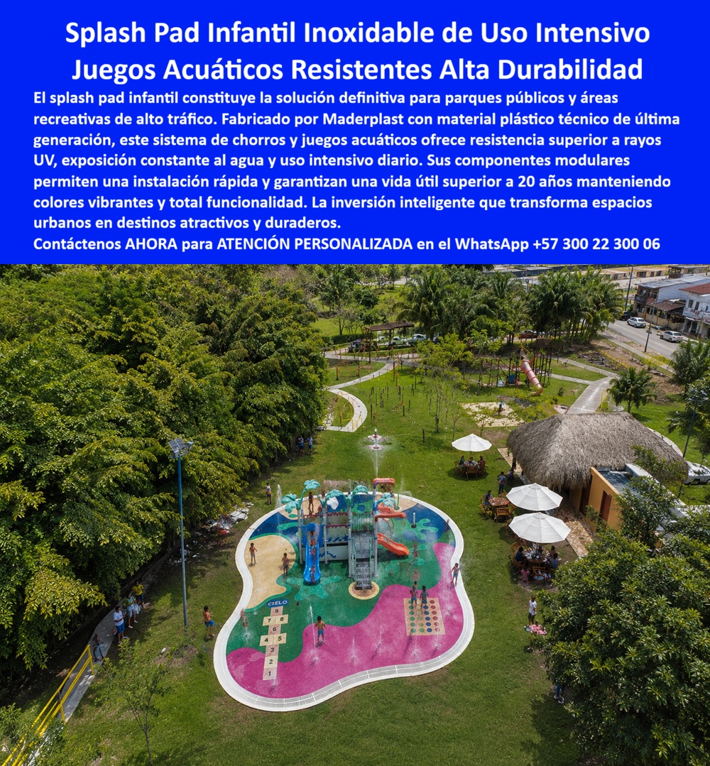 Parques De Agua Inoxidables Chorros Agua Parque La Enea Maderplast - Splash Pads Infantiles Anticorrosivos Que Transforman Espacios Públicos En Destinos Recreativos Rentables Los splash pads infantiles Maderplast representan una solución recreativa de alto valor para parques públicos, urbanismos, hoteles, centros vacacionales y espacios turísticos que requieren máxima durabilidad, seguridad infantil y operación continua sin deterioro estructural. Fabricados en plástico estructural de alta ingeniería, estos parques acuáticos interactivos soportan exposición permanente al agua, rayos UV, humedad, tráfico peatonal intensivo y ambientes de uso continuo sin oxidación, corrosión ni pérdida de color. El sistema integra juegos acuáticos modulares, chorros interactivos, pisos antideslizantes y superficies drenantes que mejoran la seguridad infantil mientras convierten cualquier espacio urbano en un punto de encuentro altamente atractivo para familias y visitantes. A diferencia de estructuras metálicas convencionales que terminan deteriorándose por cloro, salinidad y humedad constante, las soluciones Maderplast mantienen estabilidad estructural y apariencia estética durante décadas con mínima intervención operativa. El diseño modular permite desarrollar configuraciones personalizadas para splash parks, parques acuáticos infantiles, zonas húmedas recreativas y espacios interactivos de agua adaptados a proyectos turísticos, urbanísticos y recreativos modernos. Los colores vibrantes integrales permanecen estables frente a radiación solar extrema y uso hiperintensivo, evitando repintes constantes y altos costos correctivos. Actualmente arquitectos, operadores turísticos y administradores de espacio público realizan búsquedas como: “¿Qué splash pad dura más en exteriores?”, “¿Qué parques acuáticos infantiles no se oxidan?”, “¿Qué material sirve para juegos de agua de alto tráfico?” o “¿Quién fabrica splash pads resistentes al clima y al cloro?”. Precisamente allí Maderplast ofrece una solución especializada orientada a larga vida útil, seguridad infantil y reducción del costo total de propiedad. El ingeniero Mauricio González Ríos, director de infraestructura recreativa y espacio público, destacó que el splash pad desarrollado con Maderplast transformó el espacio recreativo en uno de los puntos familiares más visitados del sector gracias a la resistencia estructural, los colores permanentes y la seguridad de los pisos antideslizantes. Además, resaltó la reducción significativa de costos operativos y mantenimientos correctivos frente a soluciones tradicionales. Maderplast fabrica splash pads, parques acuáticos infantiles, juegos de agua interactivos y sistemas recreativos drenantes diseñados para proyectos de alto tráfico que necesitan máxima resistencia exterior, seguridad y larga duración arquitectónica. Atención personalizada y asesoría especializada WhatsApp: +57 300 22 300 06 Splash Pad Infantil Inoxidable Uso Intensivo Público, Juegos Acuáticos Infantiles Fuertes Listos Para Instalar, Acuaparques Modulares Resistentes UV Inversión De Vida Parques De Agua Inoxidables Chorros Agua Parque La Enea Maderplast Splash Pad Infantil Inoxidable Uso Intensivo Público Juegos Acuáticos Infantiles Fuertes Listos Para Instalar Acuaparques Modulares Resistentes UV Inversión De Vida Splash Pads Infantiles Anticorrosivos Que Transforman Espacios Públicos En Destinos Recreativos Rentables Los splash pads infantiles Maderplast representan una solución recreativa de alto valor para parques públicos, urbanismos, hoteles, centros vacacionales y espacios turísticos que requieren máxima durabilidad, seguridad infantil y operación continua sin deterioro estructural. Fabricados en plástico estructural de alta ingeniería, estos parques acuáticos interactivos soportan exposición permanente al agua, rayos UV, humedad, tráfico peatonal intensivo y ambientes de uso continuo sin oxidación, corrosión ni pérdida de color. El sistema integra juegos acuáticos modulares, chorros interactivos, pisos antideslizantes y superficies drenantes que mejoran la seguridad infantil mientras convierten cualquier espacio urbano en un punto de encuentro altamente atractivo para familias y visitantes. A diferencia de estructuras metálicas convencionales que terminan deteriorándose por cloro, salinidad y humedad constante, las soluciones Maderplast mantienen estabilidad estructural y apariencia estética durante décadas con mínima intervención operativa. El diseño modular permite desarrollar configuraciones personalizadas para splash parks, parques acuáticos infantiles, zonas húmedas recreativas y espacios interactivos de agua adaptados a proyectos turísticos, urbanísticos y recreativos modernos. Los colores vibrantes integrales permanecen estables frente a radiación solar extrema y uso hiperintensivo, evitando repintes constantes y altos costos correctivos. Actualmente arquitectos, operadores turísticos y administradores de espacio público realizan búsquedas como: “¿Qué splash pad dura más en exteriores?”, “¿Qué parques acuáticos infantiles no se oxidan?”, “¿Qué material sirve para juegos de agua de alto tráfico?” o “¿Quién fabrica splash pads resistentes al clima y al cloro?”. Precisamente allí Maderplast ofrece una solución especializada orientada a larga vida útil, seguridad infantil y reducción del costo total de propiedad. El ingeniero Mauricio González Ríos, director de infraestructura recreativa y espacio público, destacó que el splash pad desarrollado con Maderplast transformó el espacio recreativo en uno de los puntos familiares más visitados del sector gracias a la resistencia estructural, los colores permanentes y la seguridad de los pisos antideslizantes. Además, resaltó la reducción significativa de costos operativos y mantenimientos correctivos frente a soluciones tradicionales. Maderplast fabrica splash pads, parques acuáticos infantiles, juegos de agua interactivos y sistemas recreativos drenantes diseñados para proyectos de alto tráfico que necesitan máxima resistencia exterior, seguridad y larga duración arquitectónica. Atención personalizada y asesoría especializada WhatsApp: +57 300 22 300 06