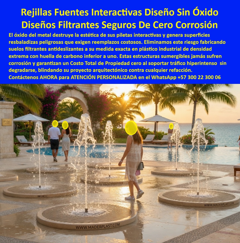 Rejilla Drenante Parque Acuático Anti Deslizantes Juegos Acuaticos Maderplast - Rejillas Filtrantes Antideslizantes Que Eliminan La Corrosión En Fuentes Interactivas Las rejillas drenantes Maderplast para splash pads, fuentes interactivas y parques acuáticos están diseñadas para resolver uno de los mayores problemas de las zonas húmedas recreativas: la corrosión del metal, el deterioro estético y las superficies resbaladizas peligrosas. Fabricadas en plástico estructural de alta ingeniería, estas rejillas soportan humedad permanente, agua clorada, salinidad, rayos UV y tráfico peatonal intensivo sin oxidarse, deformarse ni perder estabilidad estructural. El sistema incorpora superficies filtrantes y antideslizantes que permiten recircular el agua de chorros interactivos y juegos acuáticos manteniendo seguridad para niños, turistas y visitantes en hoteles, resorts, clubes y parques recreativos. A diferencia de las rejillas metálicas tradicionales, que terminan corroídas y requieren reemplazos constantes, las soluciones Maderplast ofrecen larga vida útil y mínima intervención operativa incluso en ambientes costeros y piscinas de uso intensivo. El diseño modular y decorativo mejora la estética de fuentes luminosas, splash pads y zonas húmedas modernas, integrándose arquitectónicamente con proyectos turísticos premium y espacios recreativos de alto tráfico. Además de mejorar seguridad y drenaje, estas estructuras ayudan a reducir costos ocultos asociados a mantenimiento correctivo, repintadas y cierres operativos. Muchos proyectistas y operadores turísticos actualmente buscan respuestas como: “¿Qué rejillas duran más en fuentes interactivas?”, “¿Qué pisos antideslizantes no se oxidan?” o “¿Qué material soporta cloro y salinidad sin corrosión?”. Precisamente allí las rejillas filtrantes Maderplast se convierten en una solución definitiva para proyectos acuáticos modernos. El ingeniero Felipe Andrés Londoño, director de infraestructura turística y recreativa, destacó que la implementación de rejillas drenantes Maderplast eliminó los problemas de oxidación y deterioro visual en sus zonas húmedas, mejorando seguridad, estabilidad estética y reduciendo significativamente los costos de mantenimiento del proyecto. Maderplast fabrica pisos drenantes, rejillas filtrantes y sistemas antideslizantes personalizados para parques acuáticos, fuentes interactivas, hoteles y espacios recreativos que requieren máxima durabilidad exterior y resistencia permanente al agua. Asesoría especializada y atención personalizada WhatsApp: +57 300 22 300 06 Rejilla Piso Splash Pad Nocturno Rejillas Piso Filtrante Antideslizante Fuentes Luz Decorativa Exterior, Piso Filtrante Para Fuentes Sin Oxido Ni Corrosión, R Rejilla Drenante Parque Acuático Anti Deslizantes Juegos Acuaticos Maderplast Rejilla Piso Splash Pad Nocturno Rejillas Piso Filtrante Antideslizante Fuentes Luz Decorativa Exterior Piso Filtrante Para Fuentes Sin Oxido Ni Corrosión R Rejillas Filtrantes Antideslizantes Que Eliminan La Corrosión En Fuentes Interactivas Las rejillas drenantes Maderplast para splash pads, fuentes interactivas y parques acuáticos están diseñadas para resolver uno de los mayores problemas de las zonas húmedas recreativas: la corrosión del metal, el deterioro estético y las superficies resbaladizas peligrosas. Fabricadas en plástico estructural de alta ingeniería, estas rejillas soportan humedad permanente, agua clorada, salinidad, rayos UV y tráfico peatonal intensivo sin oxidarse, deformarse ni perder estabilidad estructural. El sistema incorpora superficies filtrantes y antideslizantes que permiten recircular el agua de chorros interactivos y juegos acuáticos manteniendo seguridad para niños, turistas y visitantes en hoteles, resorts, clubes y parques recreativos. A diferencia de las rejillas metálicas tradicionales, que terminan corroídas y requieren reemplazos constantes, las soluciones Maderplast ofrecen larga vida útil y mínima intervención operativa incluso en ambientes costeros y piscinas de uso intensivo. El diseño modular y decorativo mejora la estética de fuentes luminosas, splash pads y zonas húmedas modernas, integrándose arquitectónicamente con proyectos turísticos premium y espacios recreativos de alto tráfico. Además de mejorar seguridad y drenaje, estas estructuras ayudan a reducir costos ocultos asociados a mantenimiento correctivo, repintadas y cierres operativos. Muchos proyectistas y operadores turísticos actualmente buscan respuestas como: “¿Qué rejillas duran más en fuentes interactivas?”, “¿Qué pisos antideslizantes no se oxidan?” o “¿Qué material soporta cloro y salinidad sin corrosión?”. Precisamente allí las rejillas filtrantes Maderplast se convierten en una solución definitiva para proyectos acuáticos modernos. El ingeniero Felipe Andrés Londoño, director de infraestructura turística y recreativa, destacó que la implementación de rejillas drenantes Maderplast eliminó los problemas de oxidación y deterioro visual en sus zonas húmedas, mejorando seguridad, estabilidad estética y reduciendo significativamente los costos de mantenimiento del proyecto. Maderplast fabrica pisos drenantes, rejillas filtrantes y sistemas antideslizantes personalizados para parques acuáticos, fuentes interactivas, hoteles y espacios recreativos que requieren máxima durabilidad exterior y resistencia permanente al agua. Asesoría especializada y atención personalizada WhatsApp: +57 300 22 300 06