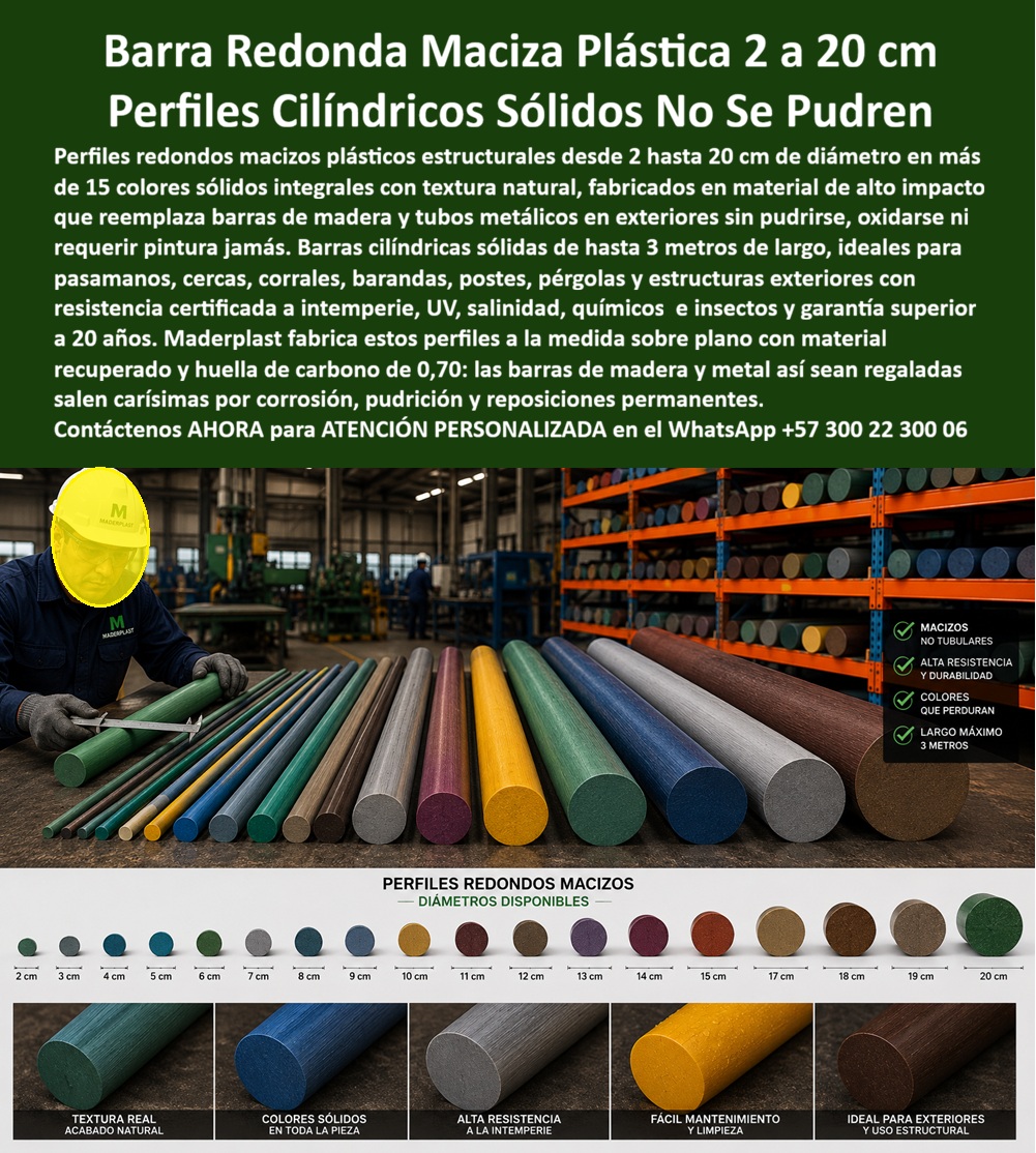 Perfilería Redonda Estructural Inoxidable Uso Exterior Tubos Maderplast - Tubos Plásticos Redondos Resistentes Impacto Pesado, Perfiles Cilíndricos WPC Larga Vida Útil Exterior, Tablas Madera Plástica Premium Terrazas, Barra Perfil Redonda Perfilería Redonda Estructural Inoxidable Uso Exterior Tubos Maderplast Tubos Plásticos Redondos Resistentes Impacto Pesado Perfiles Cilíndricos WPC Larga Vida Útil Exterior Tablas Madera Plástica Premium Terrazas Barra Perfil Redonda