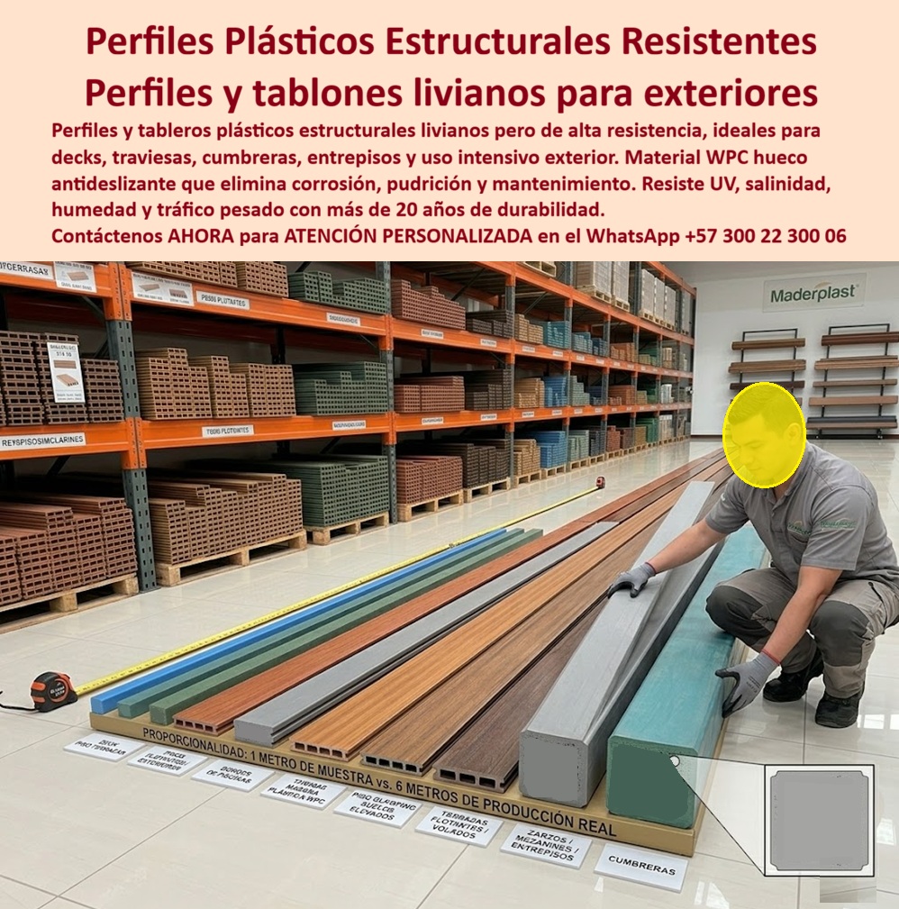 Perfiles Plásticos Livianos Alta Resistencia Perfil Estructural Maderplast - Entablados Plásticos Durables Uso Intensivo Exterior, Deck WPC Hueco Antideslizante Resistente Exterior Traviesas Rectangulares Incorrosibles Listas Para Instalar Perfiles Plásticos Livianos Alta Resistencia Perfil Estructural Maderplast Entablados Plásticos Durables Uso Intensivo Exterior Deck WPC Hueco Antideslizante Resistente Exterior Traviesas Rectangulares Incorrosibles Listas Para Instalar
