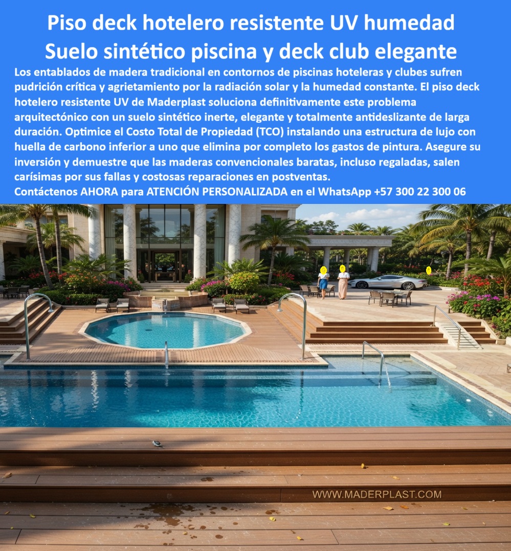 Piso Deck Hotelero Resistente UV Y Humedad Suelo Perimetral Piscina Maderplast - Suelos Madera Sintética Para Proyectos Resistentes UV, Suelo Sintético Piscina Club Terraza Resistente Humedad Elegante, Deck Piscina Hotelera Antideslizante Piso Deck Hotelero Resistente UV Y Humedad Suelo Perimetral Piscina Maderplast Suelos Madera Sintética Para Proyectos Resistentes UV Suelo Sintético Piscina Club Terraza Resistente Humedad Elegante Deck Piscina Hotelera Antideslizante