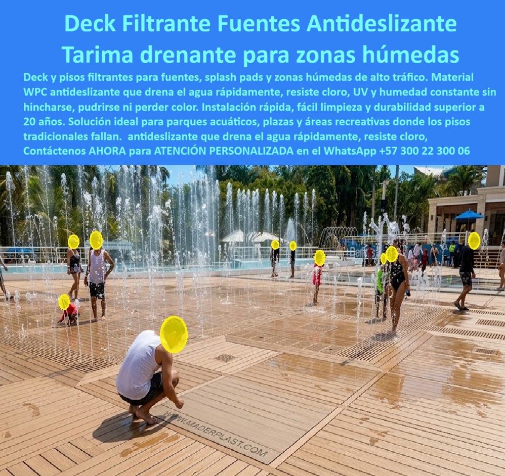 Pisos Filtrantes Zonas Húmedas Alta Resistencia Suelos Drenantes Maderplast - Deck Húmedo Para Fuentes Resistente Cloro Y UV, Tarimas Antideslizantes Para Fuentes Listas Para Instalar, Deck Para Juegos Acuáticos Bajo Mantenimiento, Suelos Pisos Filtrantes Zonas Húmedas Alta Resistencia Suelos Drenantes Maderplast Deck Húmedo Para Fuentes Resistente Cloro Y UV Tarimas Antideslizantes Para Fuentes Listas Para Instalar Deck Para Juegos Acuáticos Bajo Mantenimiento Suelos