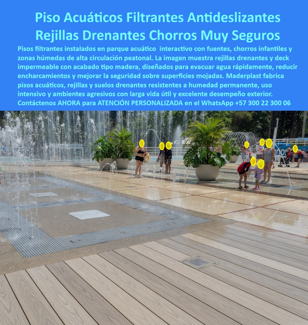 Pisos Filtrantes Zonas Húmedas Alta Resistencia Suelos Drenantes Maderplast - Piso Perforado Parque Agua Infantil Antideslizante Larga Vida Útil, Pisos Deck Impermeables para Fuentes Acuáticas, Rejilla Drenaje Zona Chorros Acuáticos Pisos Pisos Filtrantes Zonas Húmedas Alta Resistencia Suelos Drenantes Maderplast Piso Perforado Parque Agua Infantil Antideslizante Larga Vida Útil Pisos Deck Impermeables para Fuentes Acuáticas Rejilla Drenaje Zona Chorros Acuáticos Pisos