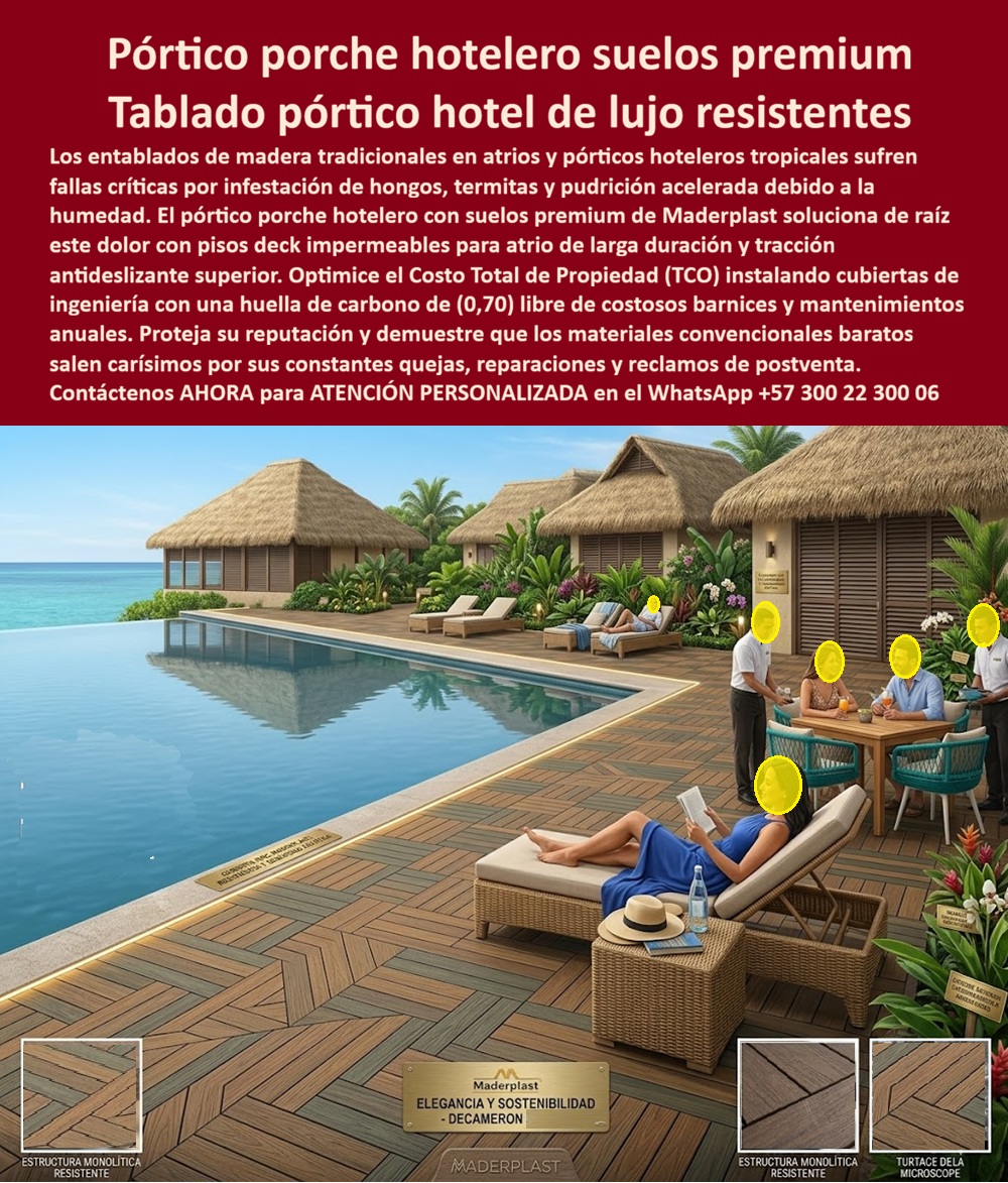 Pórtico Porche Hotelero Suelos Premium Terraza Deck Porch Hotel Maderplast - Tablado Pórtico hotel de Lujo Fácil Instalación Resistente, Pisos Deck Porche Atrio Impermeable Larga Duración, Cubierta Para Porches Antideslizante Uso Exterior Pórtico Porche Hotelero Suelos Premium Terraza Deck Porch Hotel Maderplast Tablado Pórtico hotel de Lujo Fácil Instalación Resistente Pisos Deck Porche Atrio Impermeable Larga Duración Cubierta Para Porches Antideslizante Uso Exterior